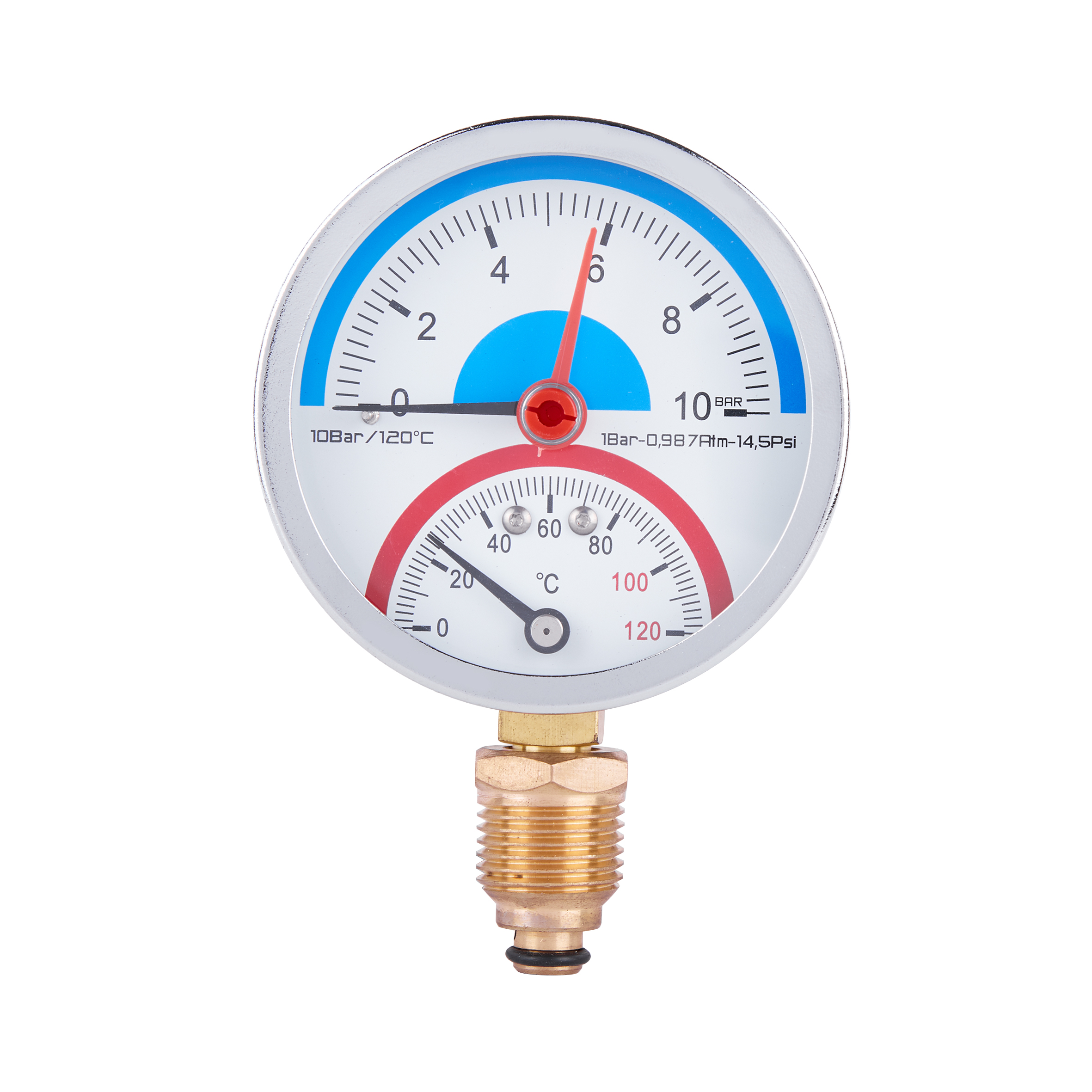 Термоманометр Thermo Alliance Standart 80 мм 1/2", нижнє підмикання SD17210B