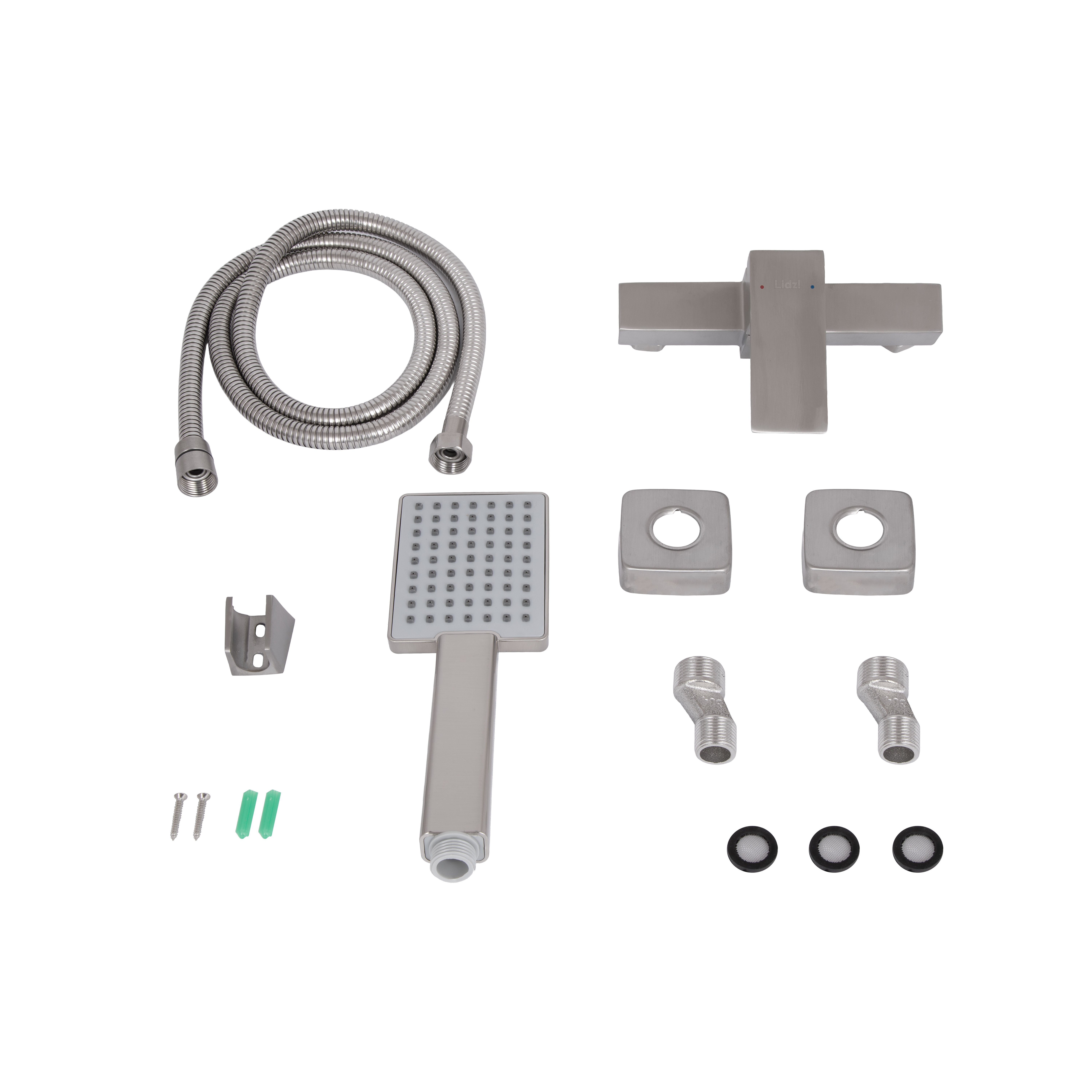 Змішувач для душу Lidz Kubis 010 (з душовим гарнітуром) (k35) LDKUB010NKS28535 Nickel, фото 6