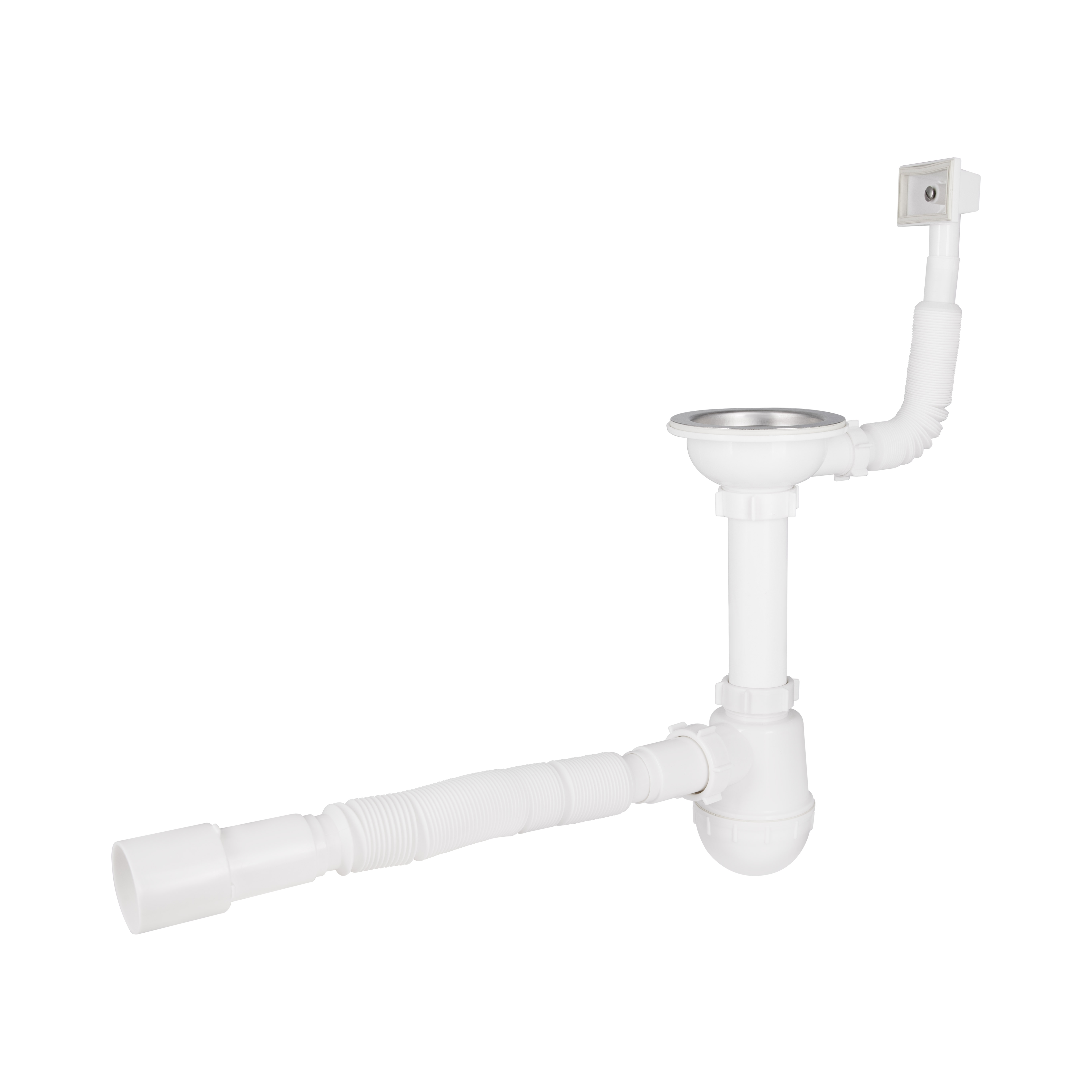 Сифон для кухонної мийки Lidz (WHI) 60 05 M001 01 EURO (вихід 50 мм)