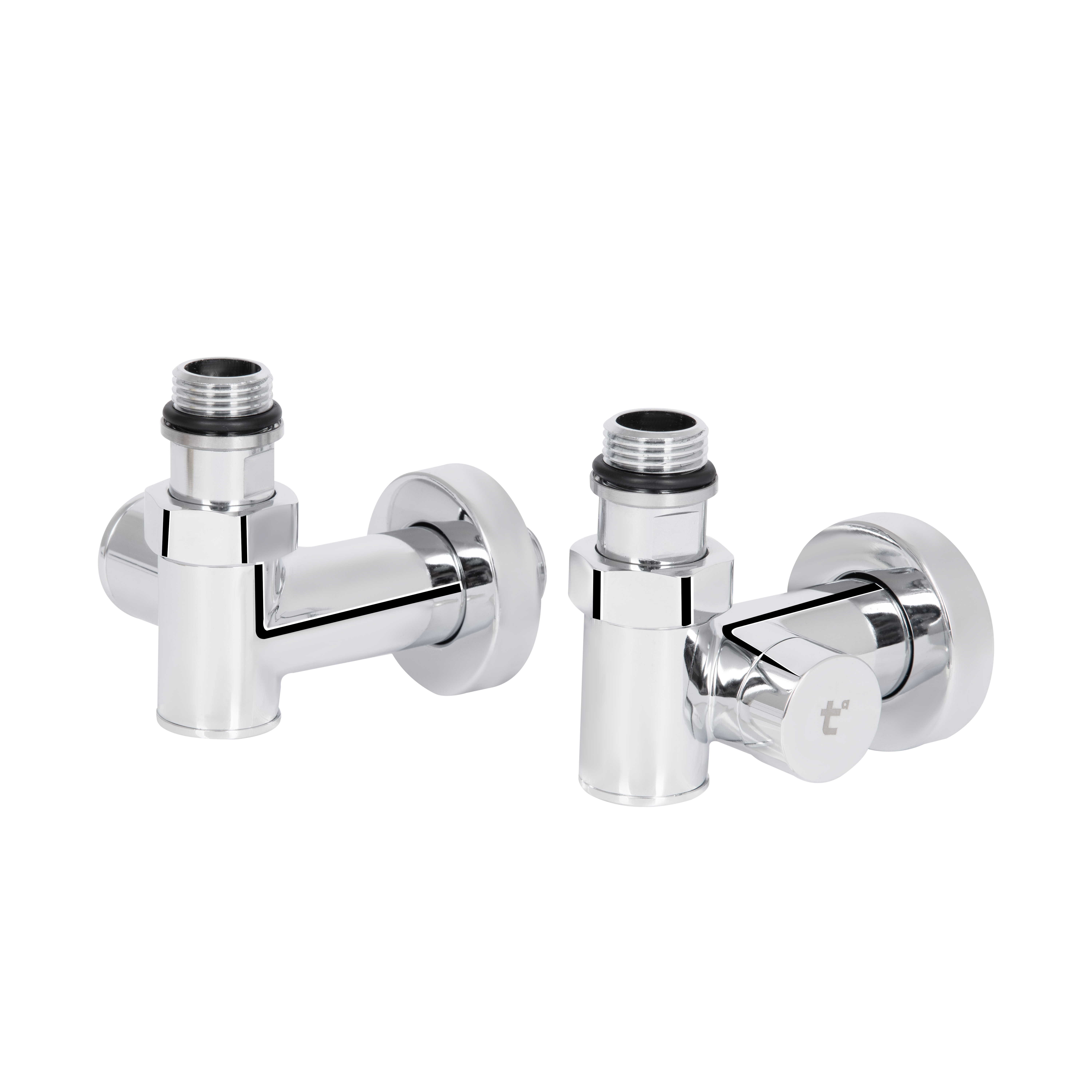 Комплект кранів Thermo Alliance Standart 1/2" хром, для рушникосушарки кутовий SF395W15HE