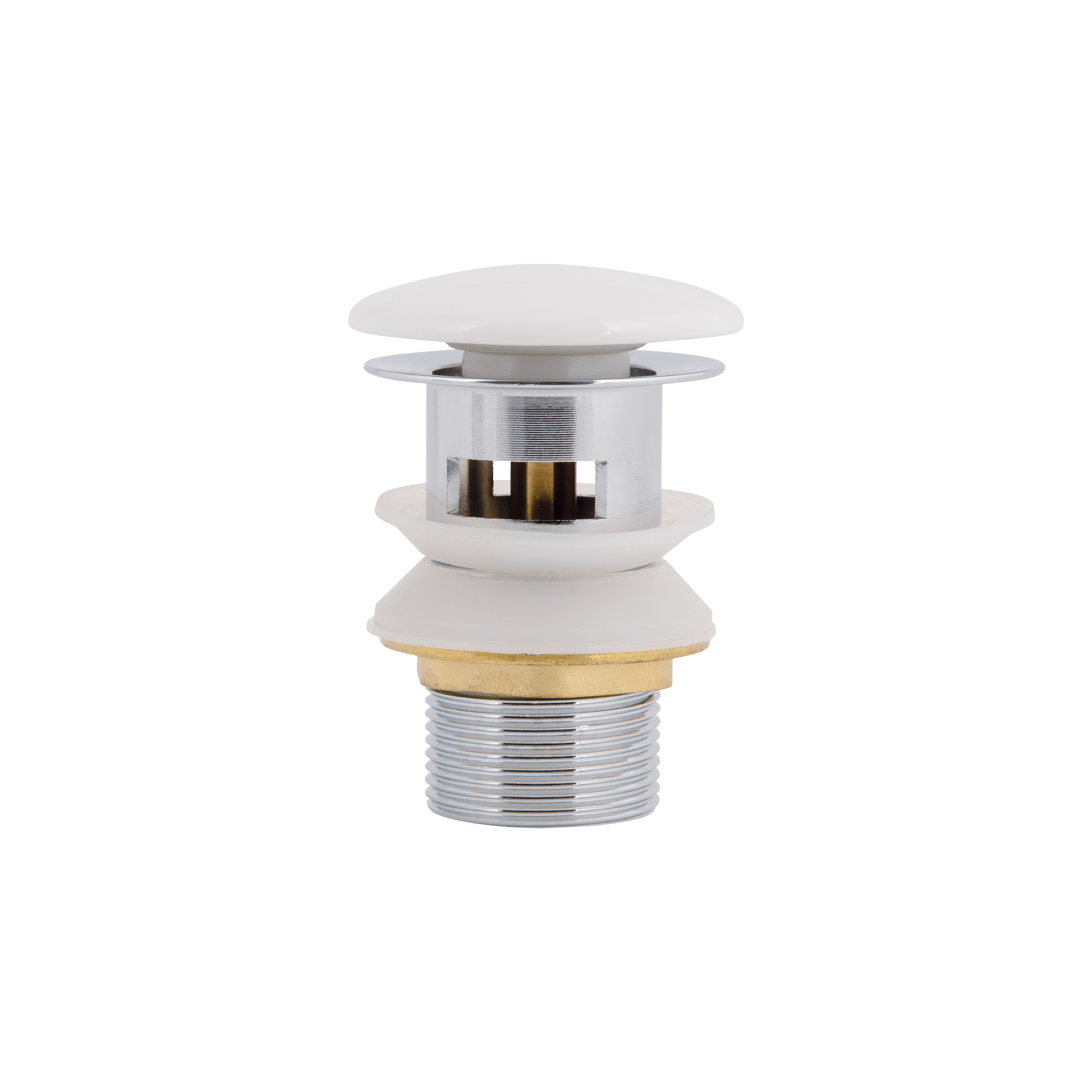 Донний клапан Pop-up для біде з переливом 70х70х110 mm White Qtap