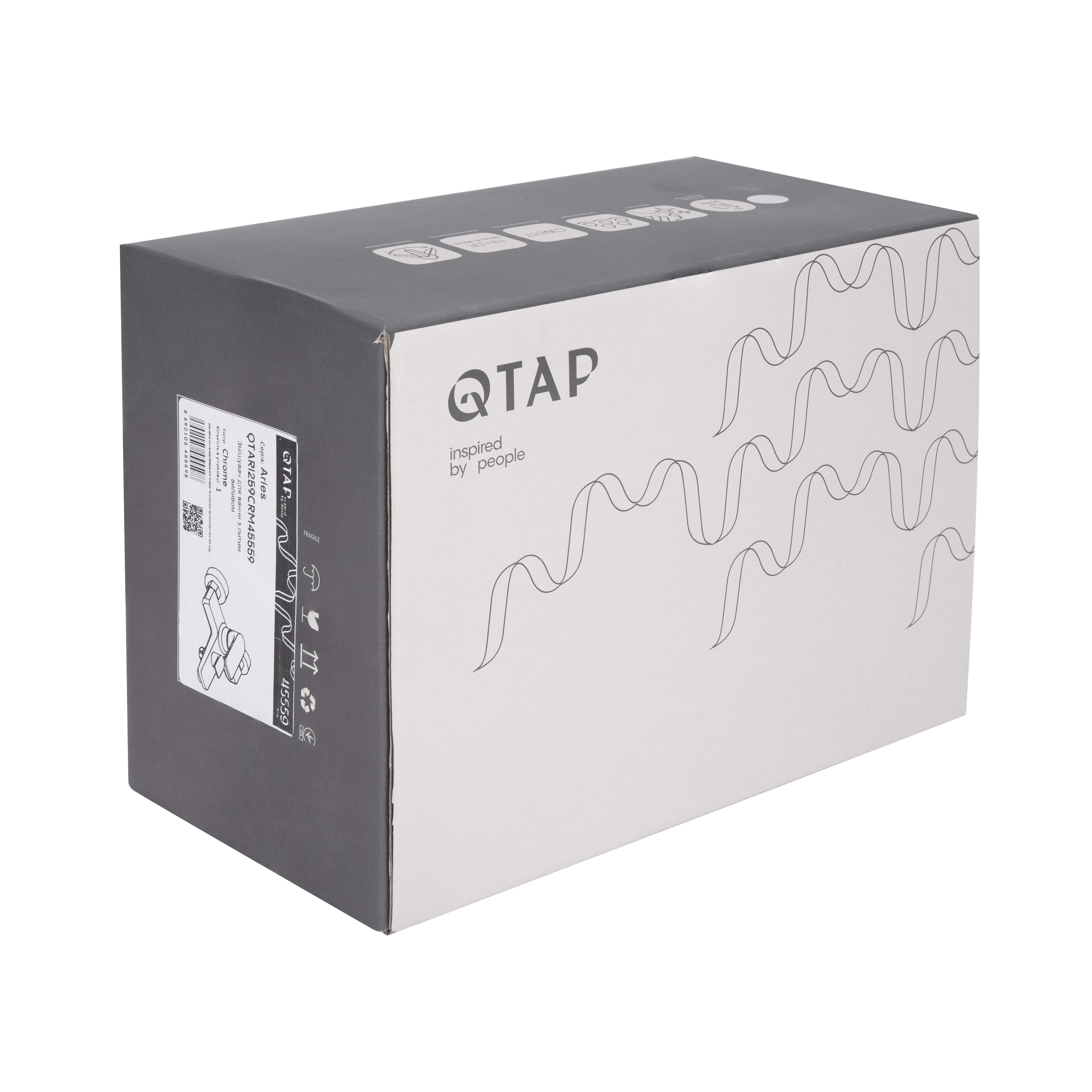 Смеситель для ванны Qtap Aries (c душевым гарнитуром) QTARI259CRM45559 Chrome — фото8