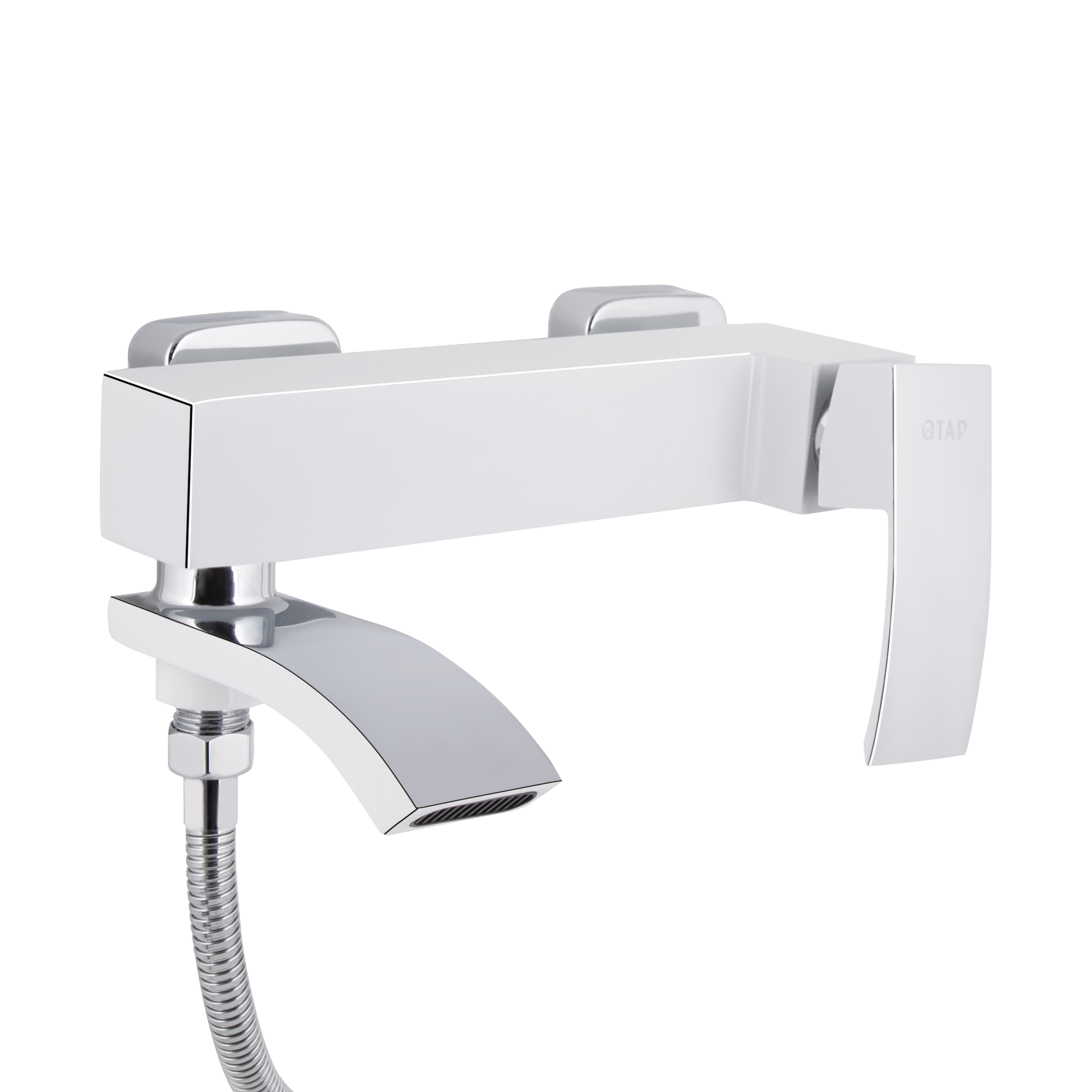 Змішувач для ванни Qtap Swan Cascada з поворотним виливом (з душовим гарнітуром) QTSWA260CRW45569 Chrome/White — фото3