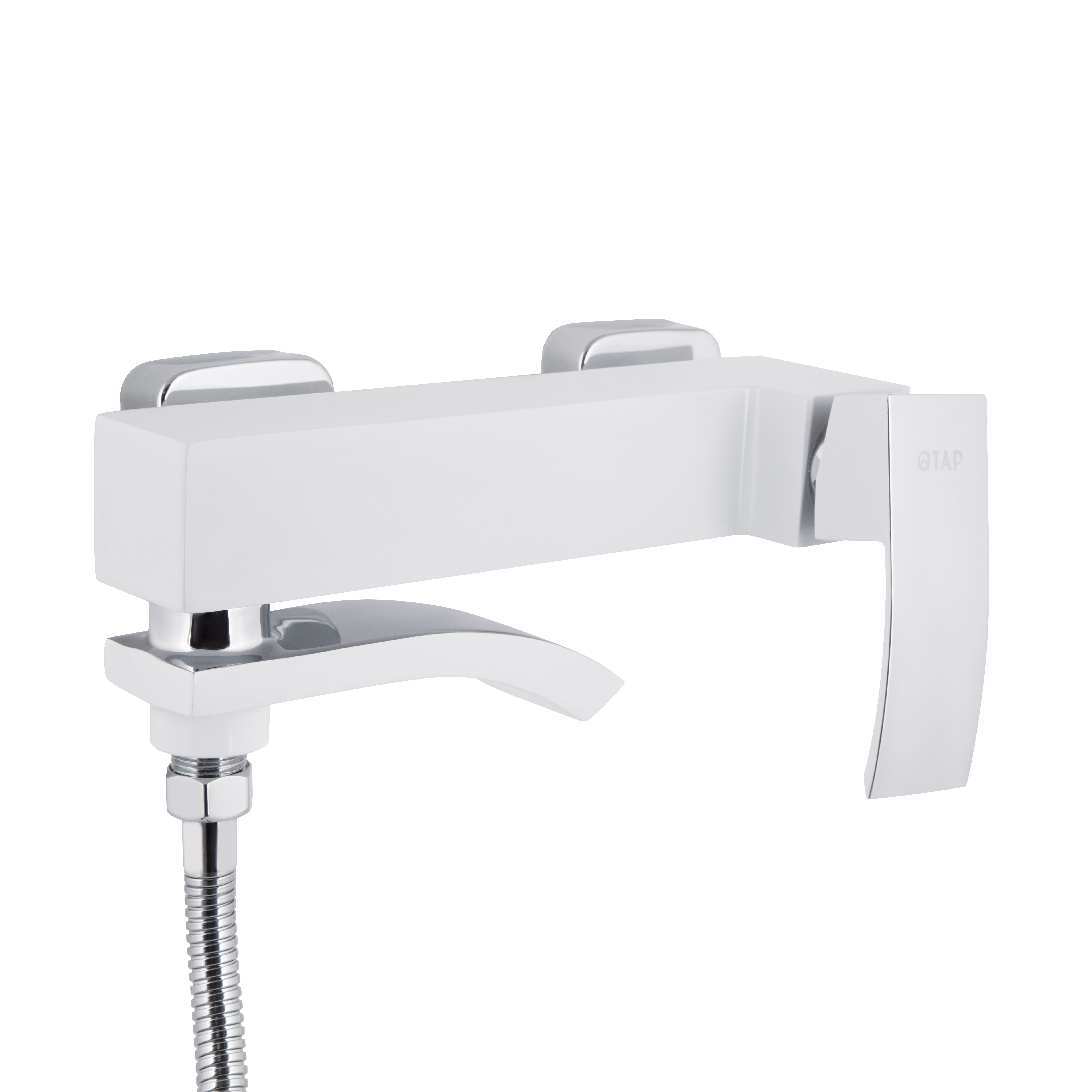 Змішувач для ванни Qtap Swan Cascada з поворотним виливом (з душовим гарнітуром) QTSWA260CRW45569 Chrome/White — фото4