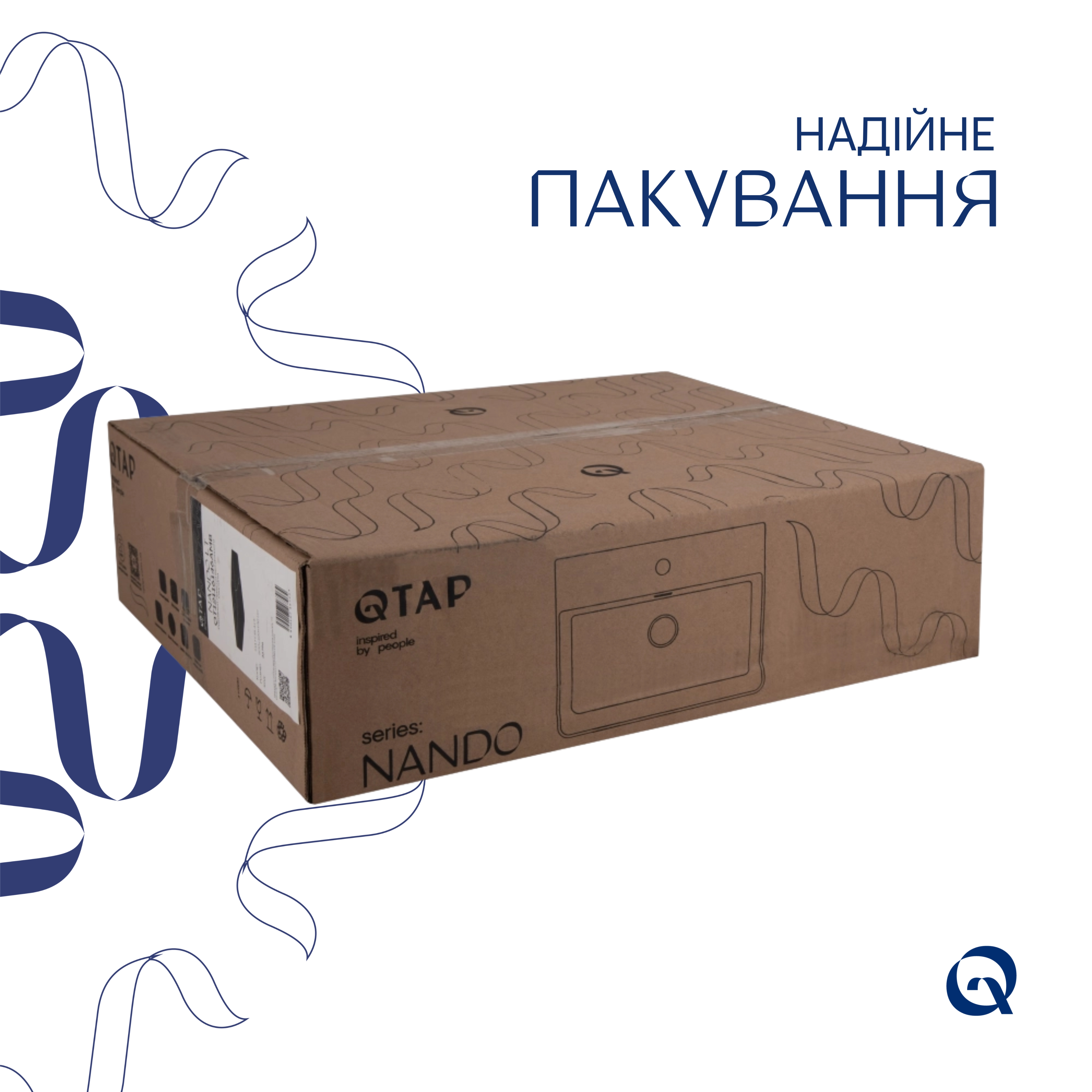 Раковина Qtap Nando LT 500х420х130 Matt black QT12116146AMB — фото7