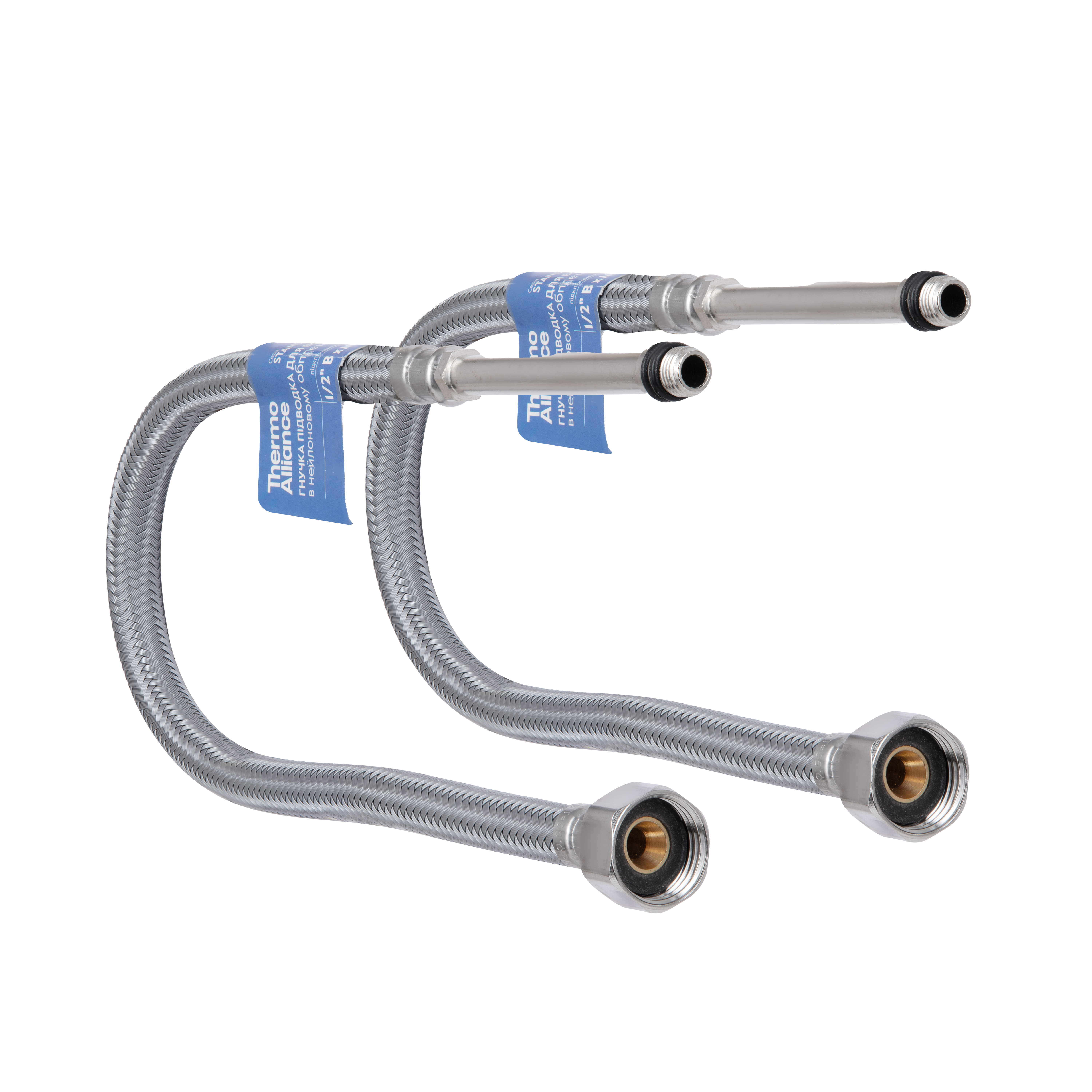 Шланг для підключення змішувача Thermo Alliance Standart (пара) 60 см NYLON M10x1/2"В довга ігла TAS386W60L