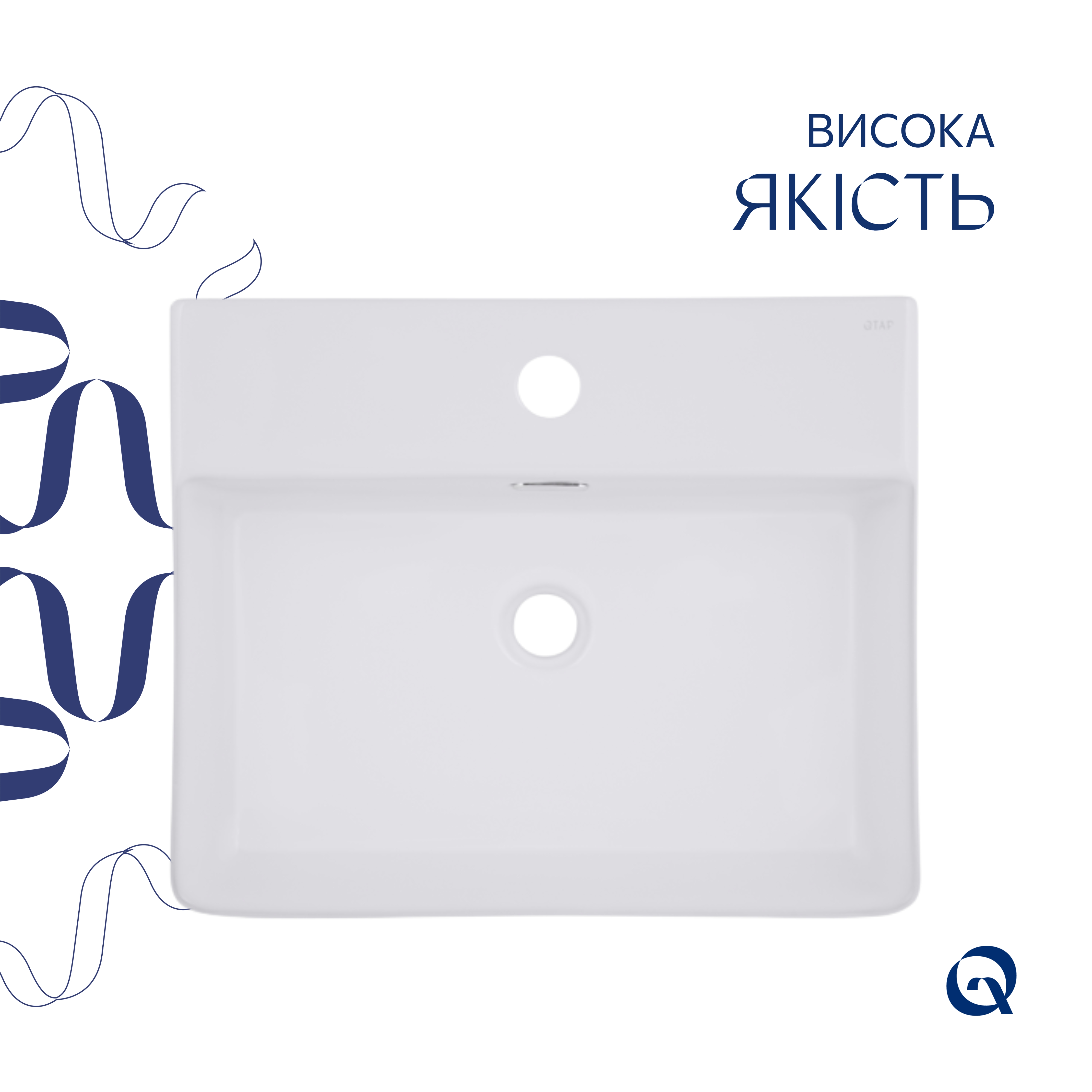 Комплект Qtap Nando LT: Раковина підвісна прамокутна 500х420х130 мм White + Донний клапан PU02O — фото4