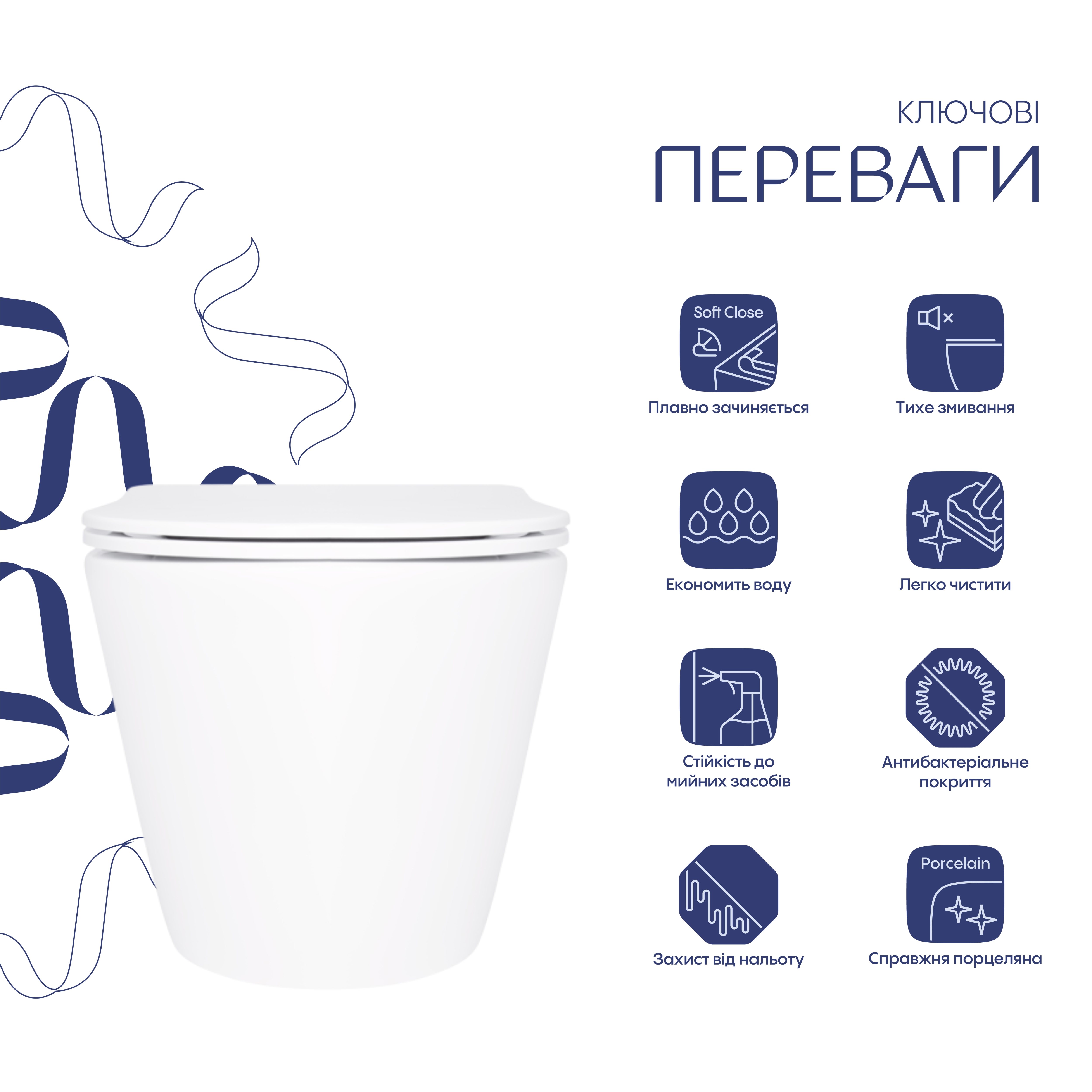 Унітаз підвісний Qtap Swan безобідковий з сідінням Soft-close QT16335180W — фото3