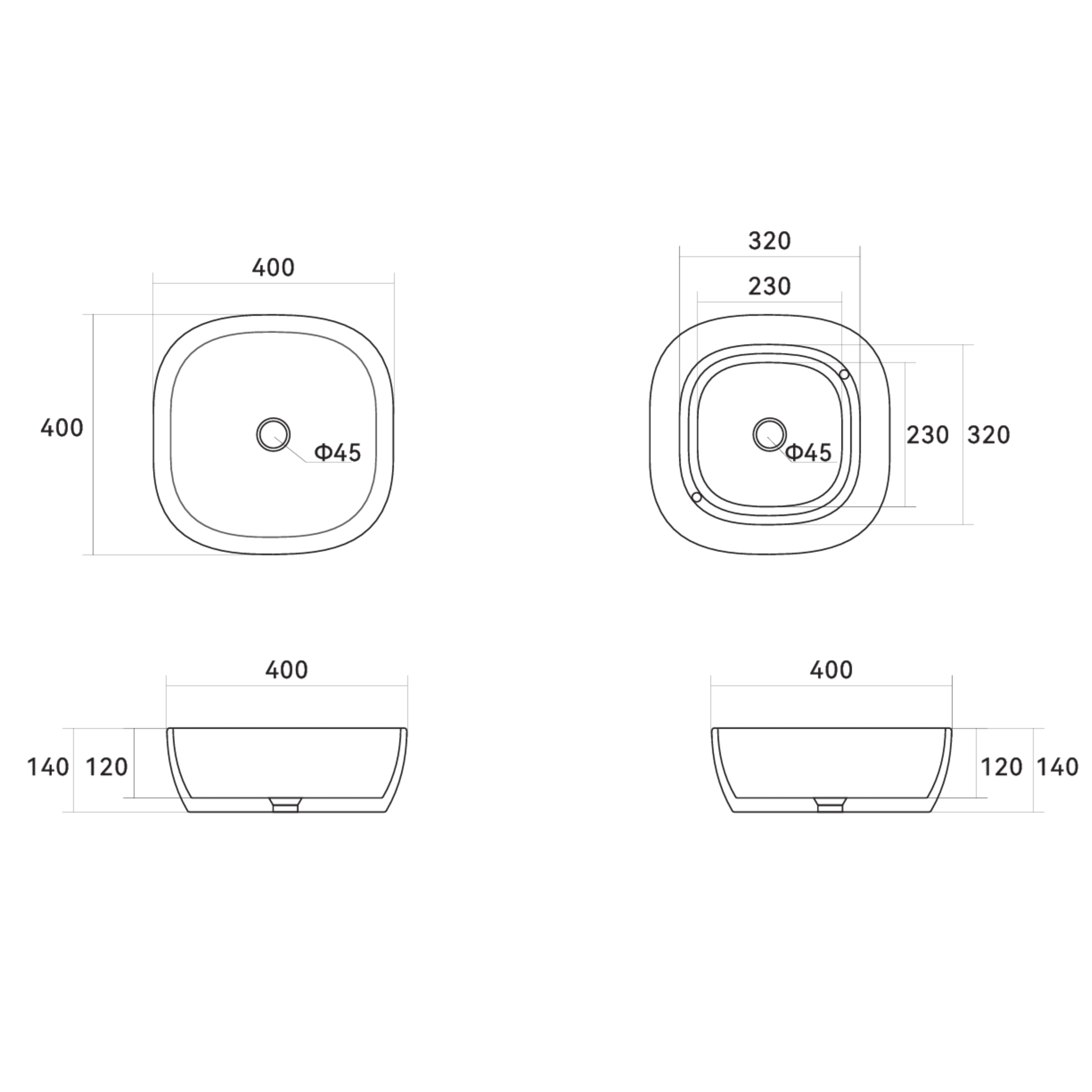 Раковина-чаша Qtap Kolibri 400х400х140 мм White QT10116303W — фото2