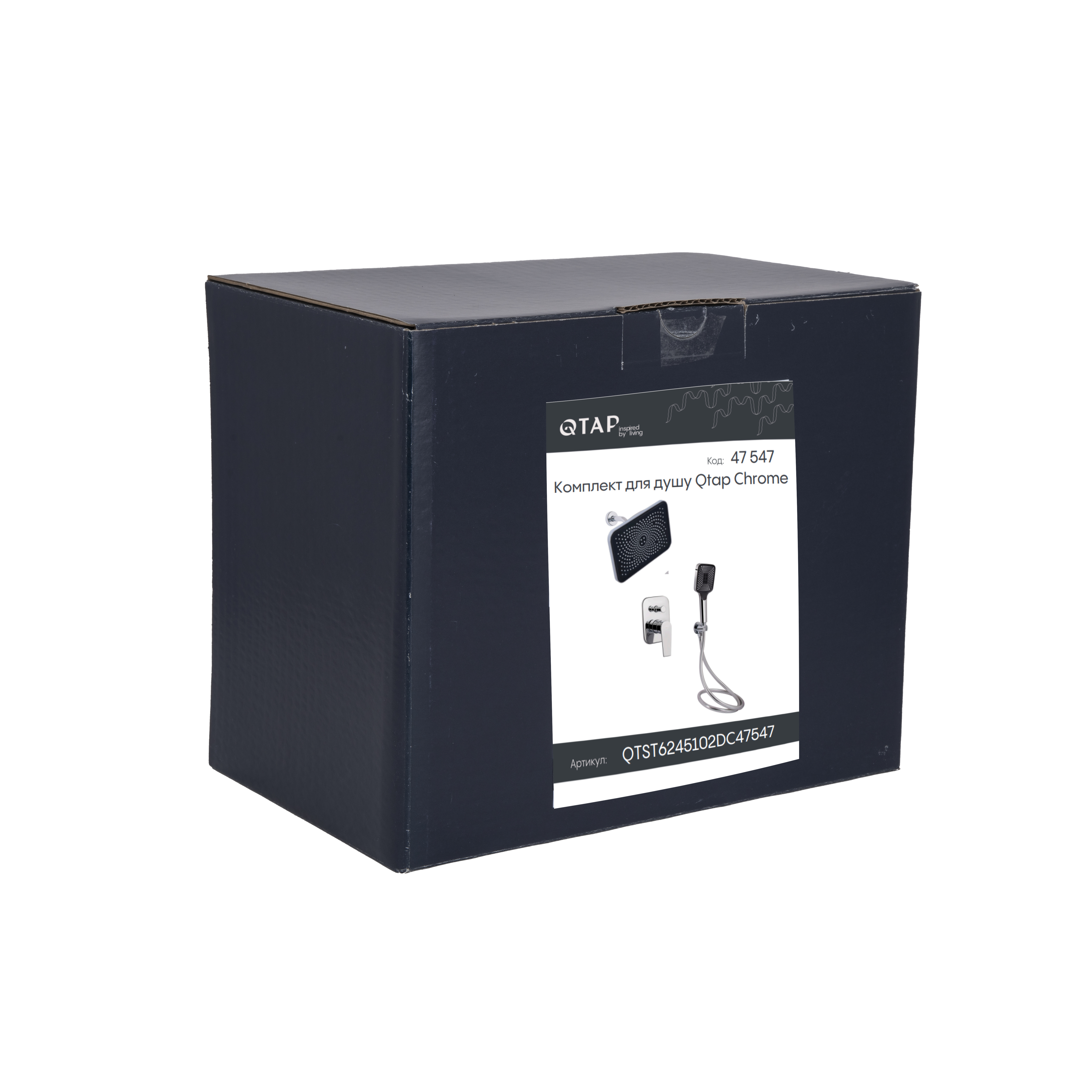 Комплект для душу Qtap Stenava Chrome: Змішувач QTST6245102DC + Лійки (QTRUC125CRM45954,QTHLA107CRM45784) + Шланг QTHADPVC200C + QTCRMBH130 — фото8