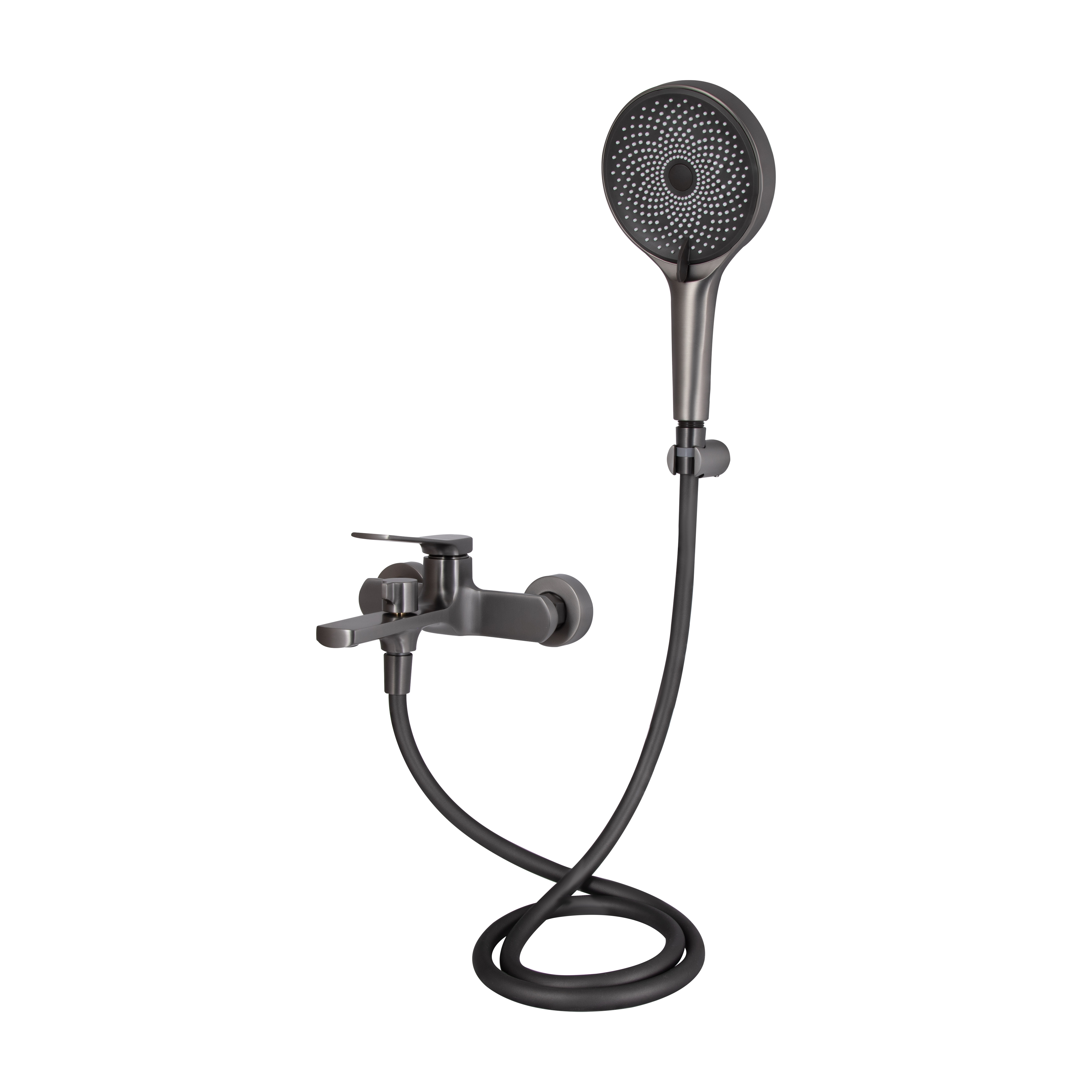 Змішувач для ванни Qtap Slavonice (з душовим гарнітуром) QTSLV259GMB48035 Gunmetal Black PVD — фото3