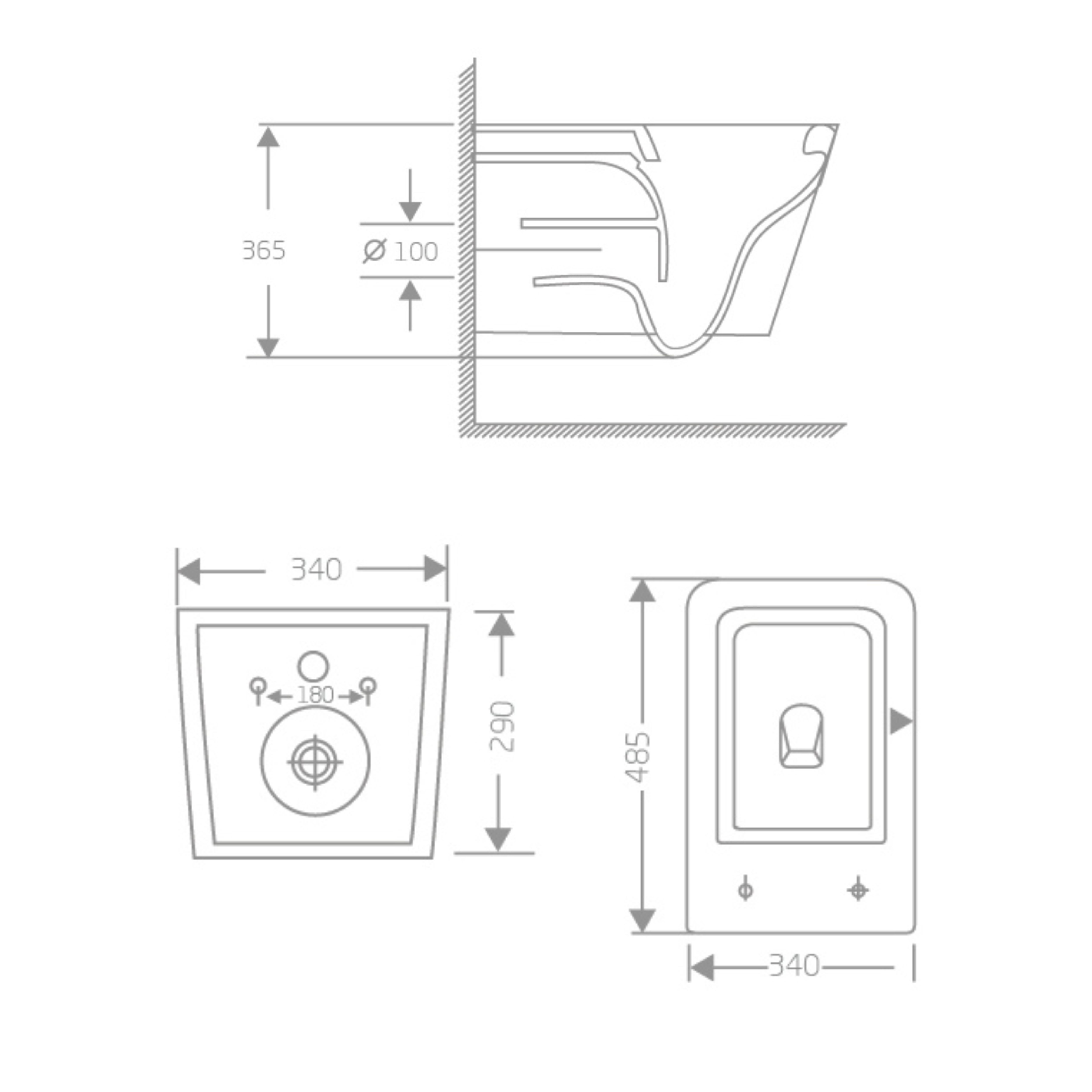 Унітаз підвісний Crow Rimless 485х340х330 мм, White, з сидінням Slim Duroplast/ Soft-close/ Quick Release QT05335171RW Qtap — фото2