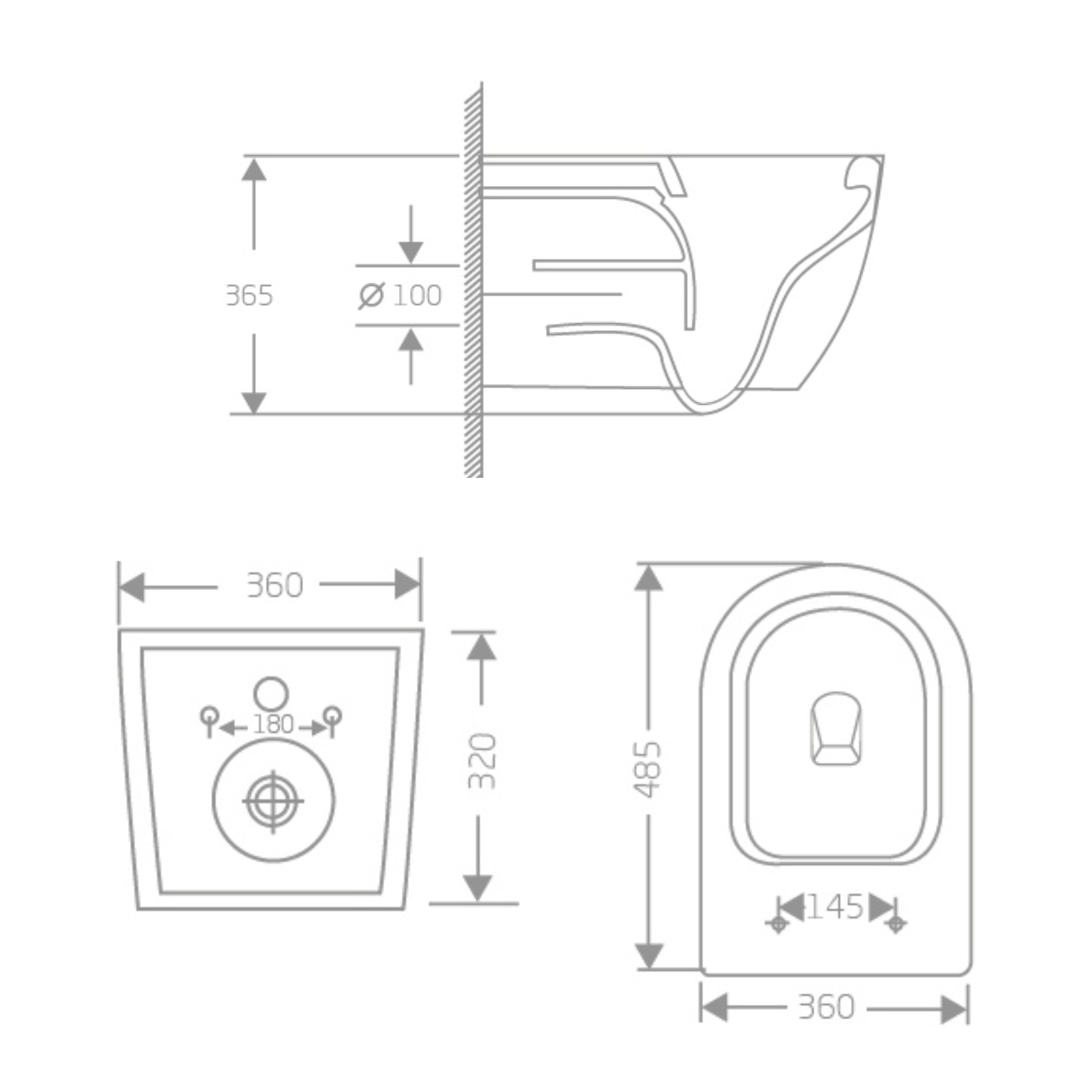 Унітаз підвісний Jay Rimless 485×360×320 мм, White, з сидінням Slim Duroplast/ Soft-close/ Quick Relase QT07335177RW Qtap — фото2