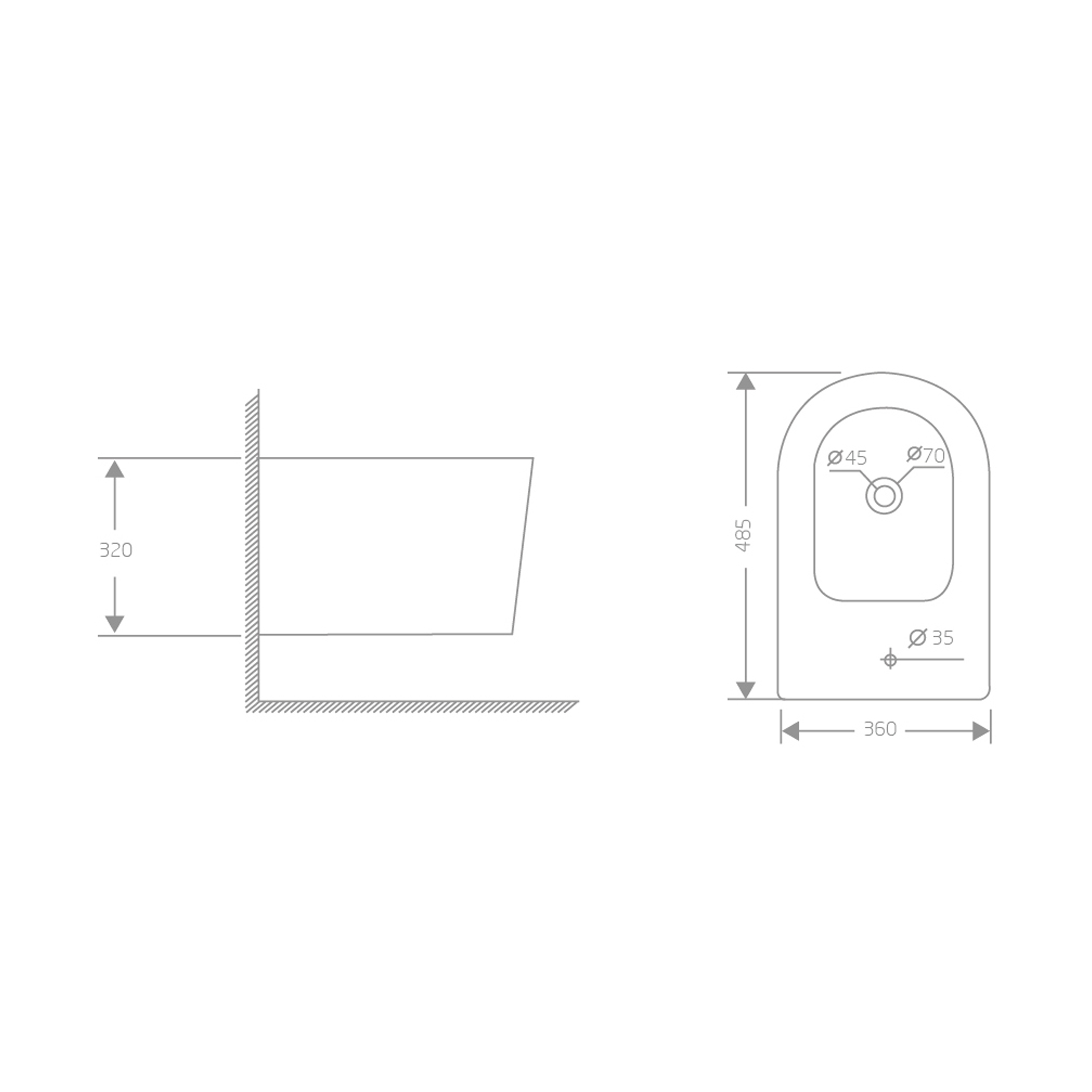 Біде підвісне Qtap  Swan 485х360х320 мм, White QT16555379W — фото2