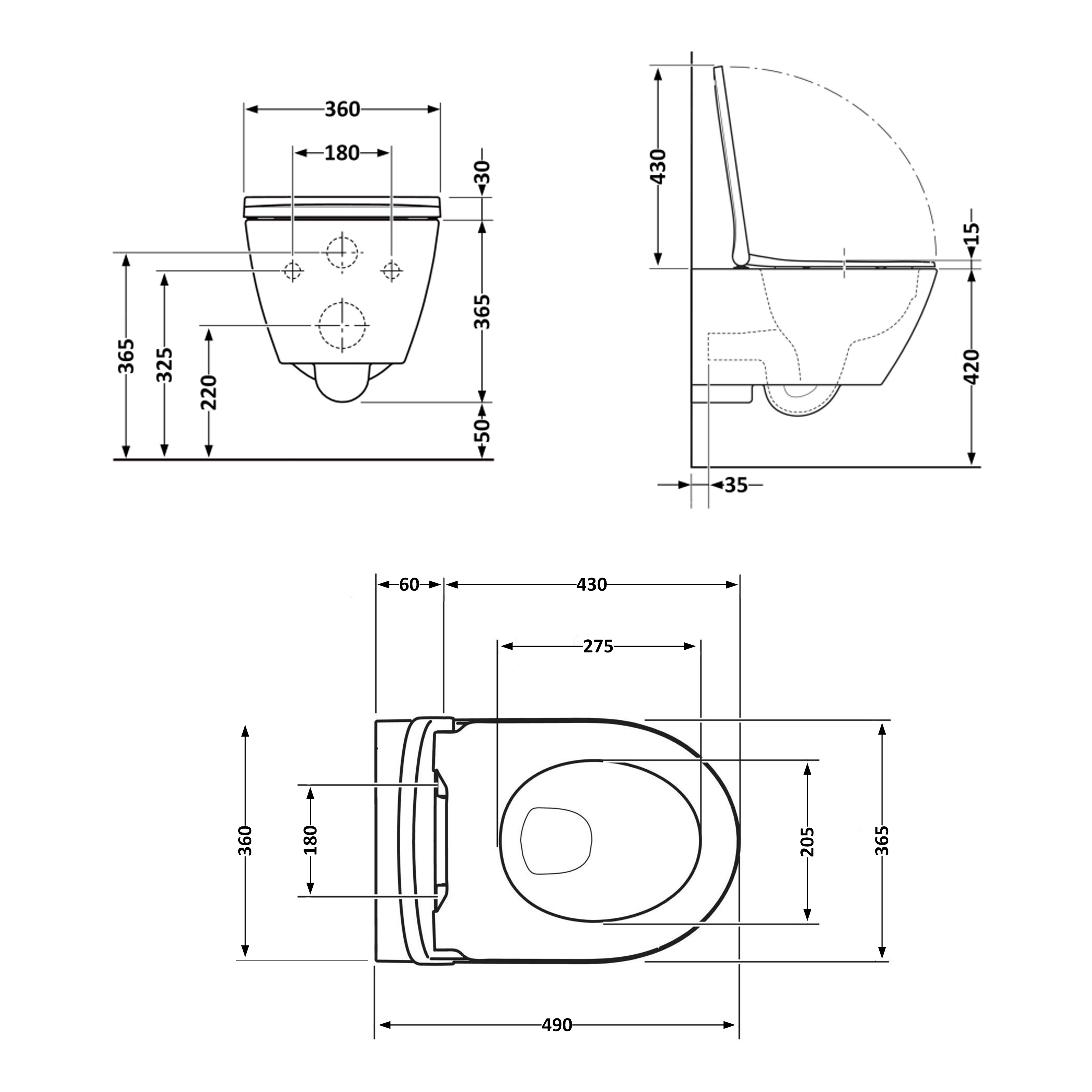 Унітаз підвісний Robin Ultra Quiet 490×365×325 мм, Marble, з сидінням Slim Duroplast / Soft-close / Quick Release QT13332381АSMR Qtap — фото2