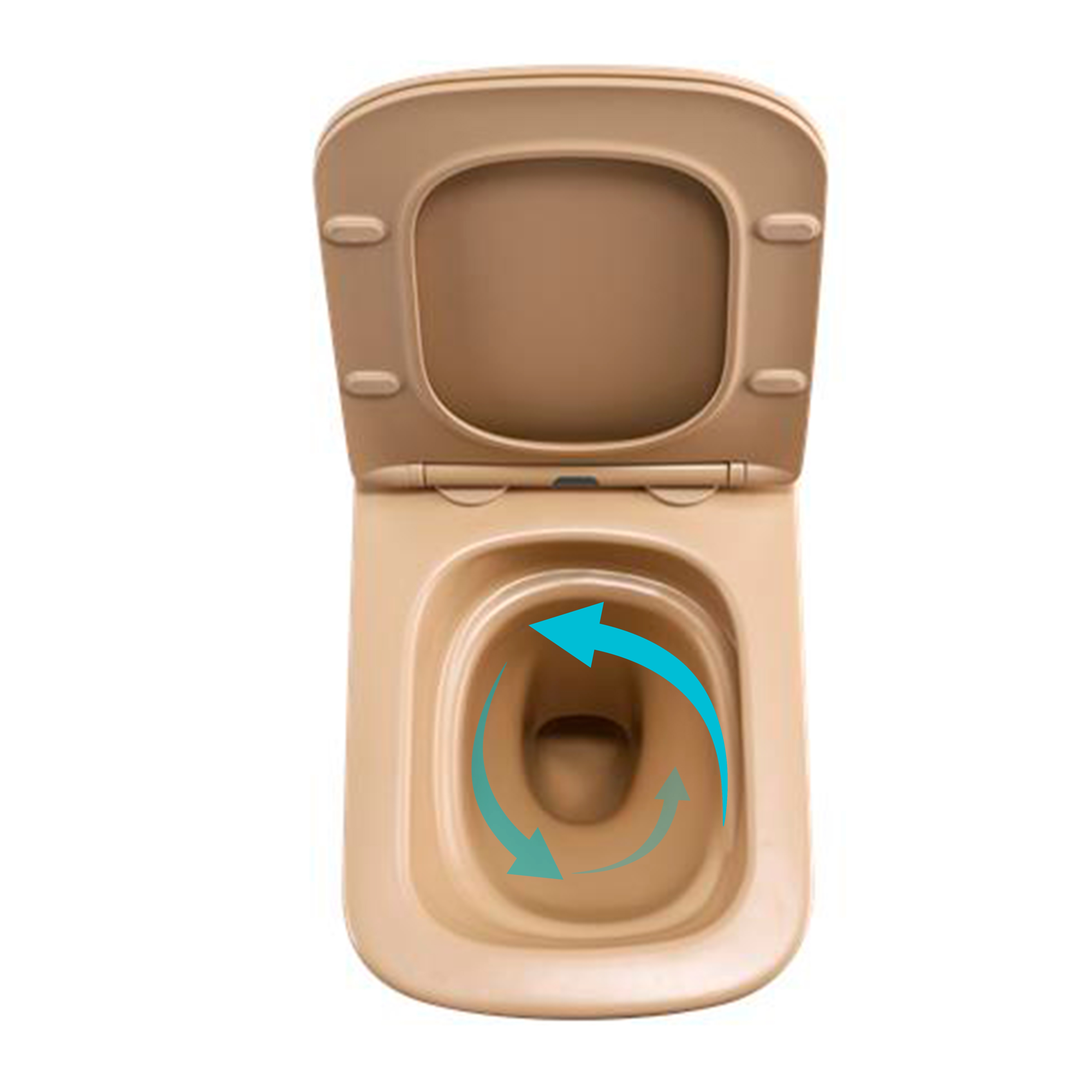 Унітаз підвісний Tern Ultra Quiet 490×365×325 мм, Beige, з сидінням Slim Duroplast / Soft-close / Quick Release QT17332303ASSB Qtap — фото6