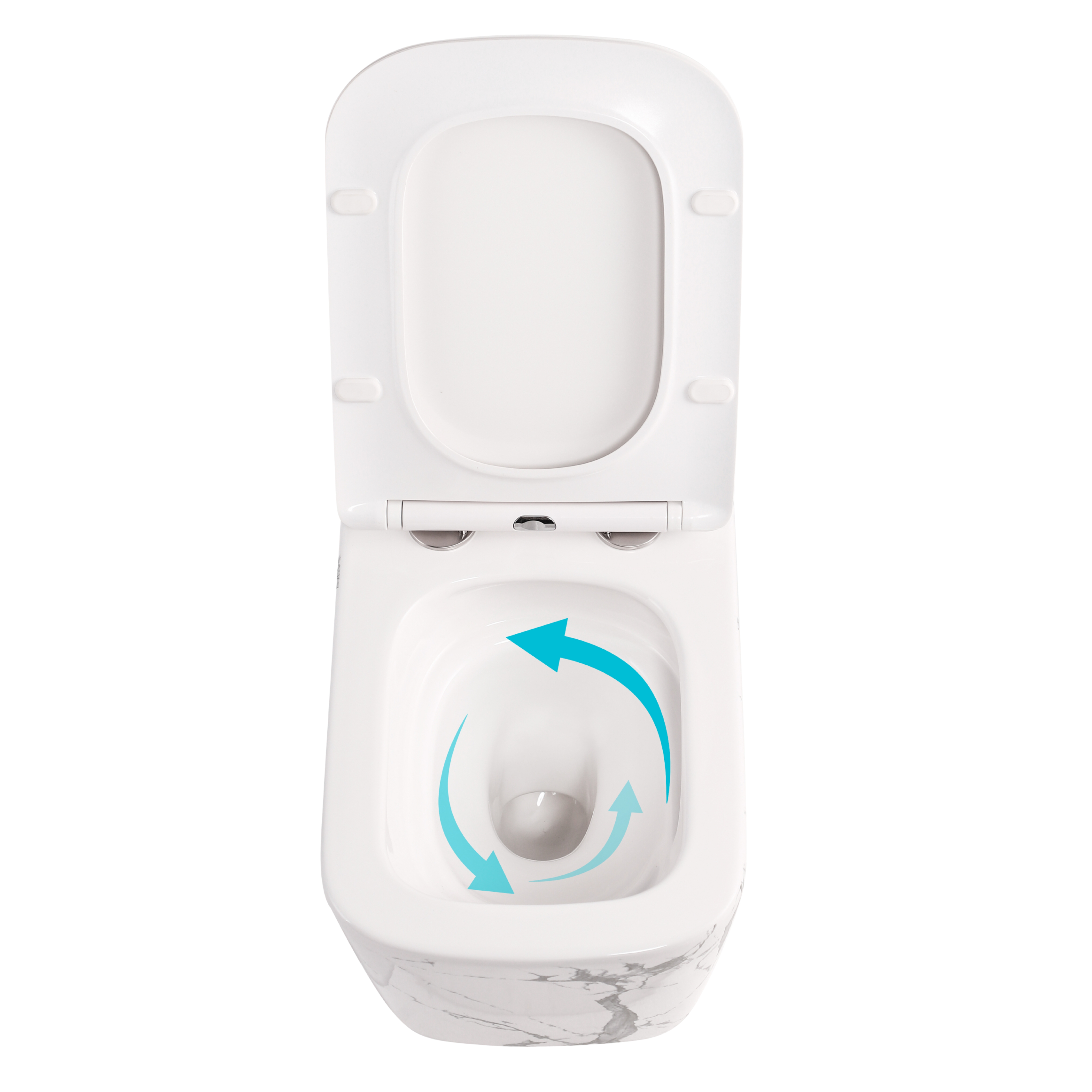Унітаз підвісний Tern Ultra Quiet 490×365×325 мм, Marble, з сидінням Slim Duroplast / Soft-close / Quick Release QT17332303ASMR Qtap — фото6