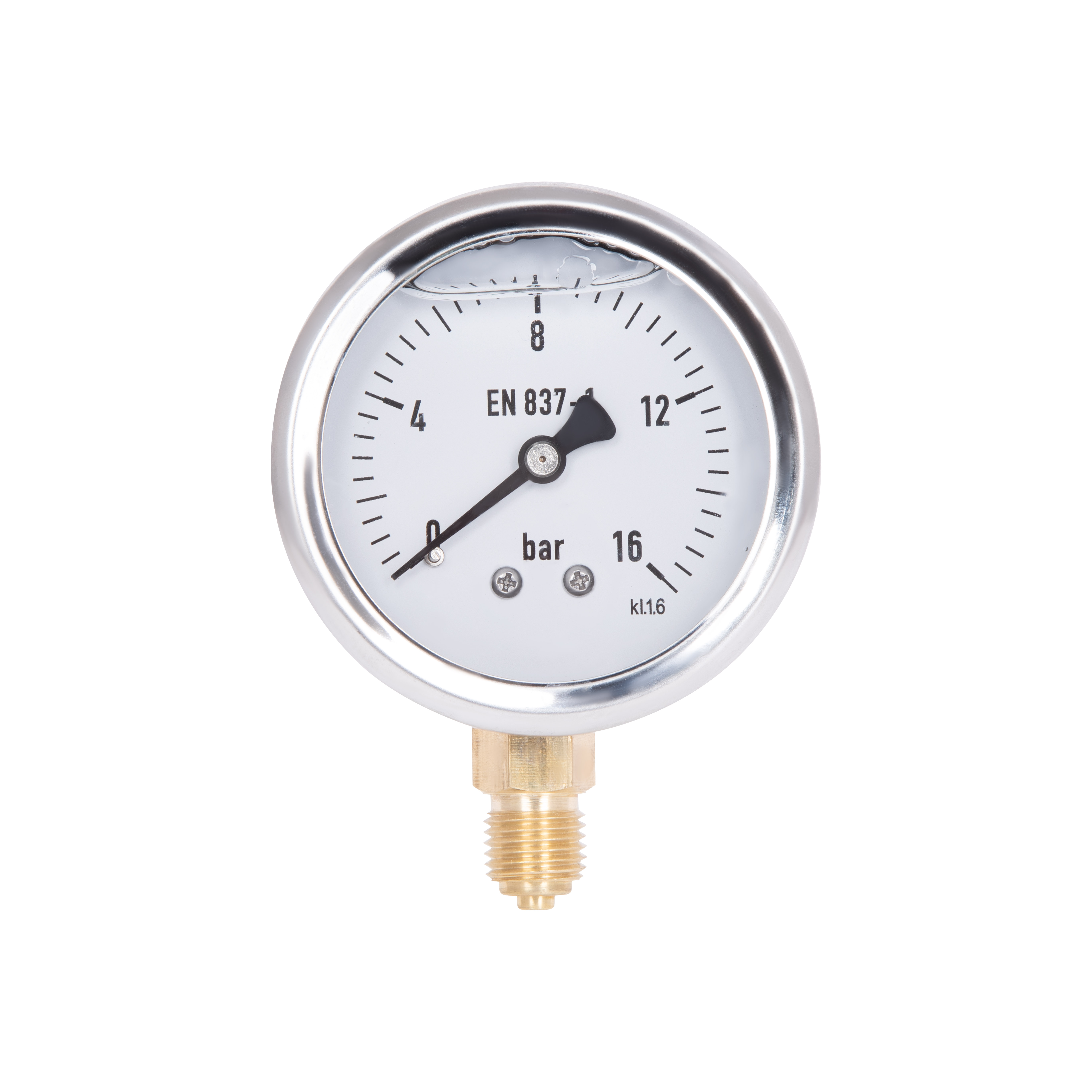 Манометр гліцериновий Thermo Alliance Forte d63 мм, 1/4"З із нижнім підключенням (латунь) 0-16 бар TAF170G16B
