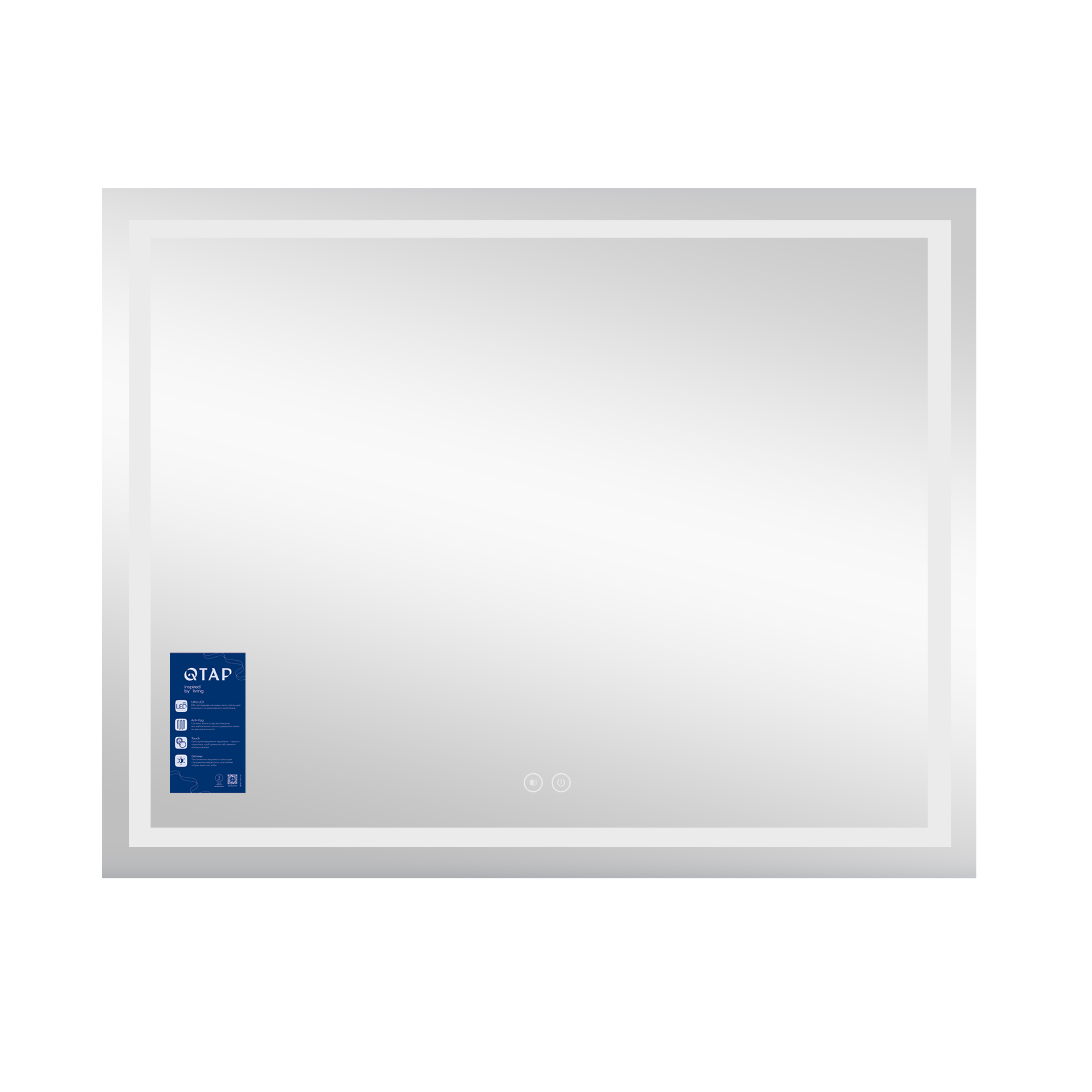 Дзеркало Qtap Mideya (MI1) 1000х700 з LED-підсвічуванням Touch, з антизапотіванням, димером, рег. яскравості QT2078NCF10070 — фото3