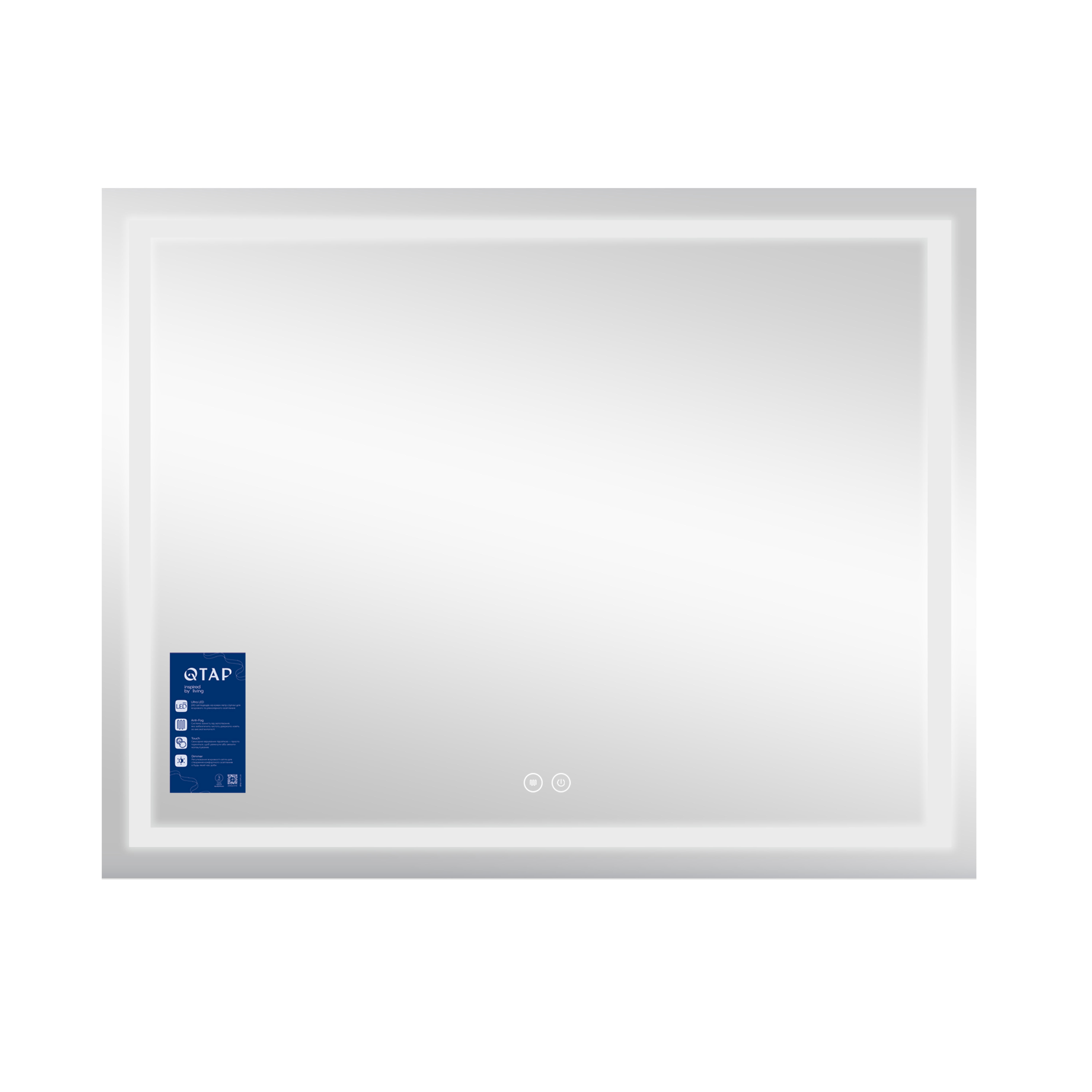 Дзеркало Qtap Mideya (MI1) 1000х700 з LED-підсвічуванням Touch, з антизапотіванням, димером, рег. яскравості QT2078NCF10070 — фото4