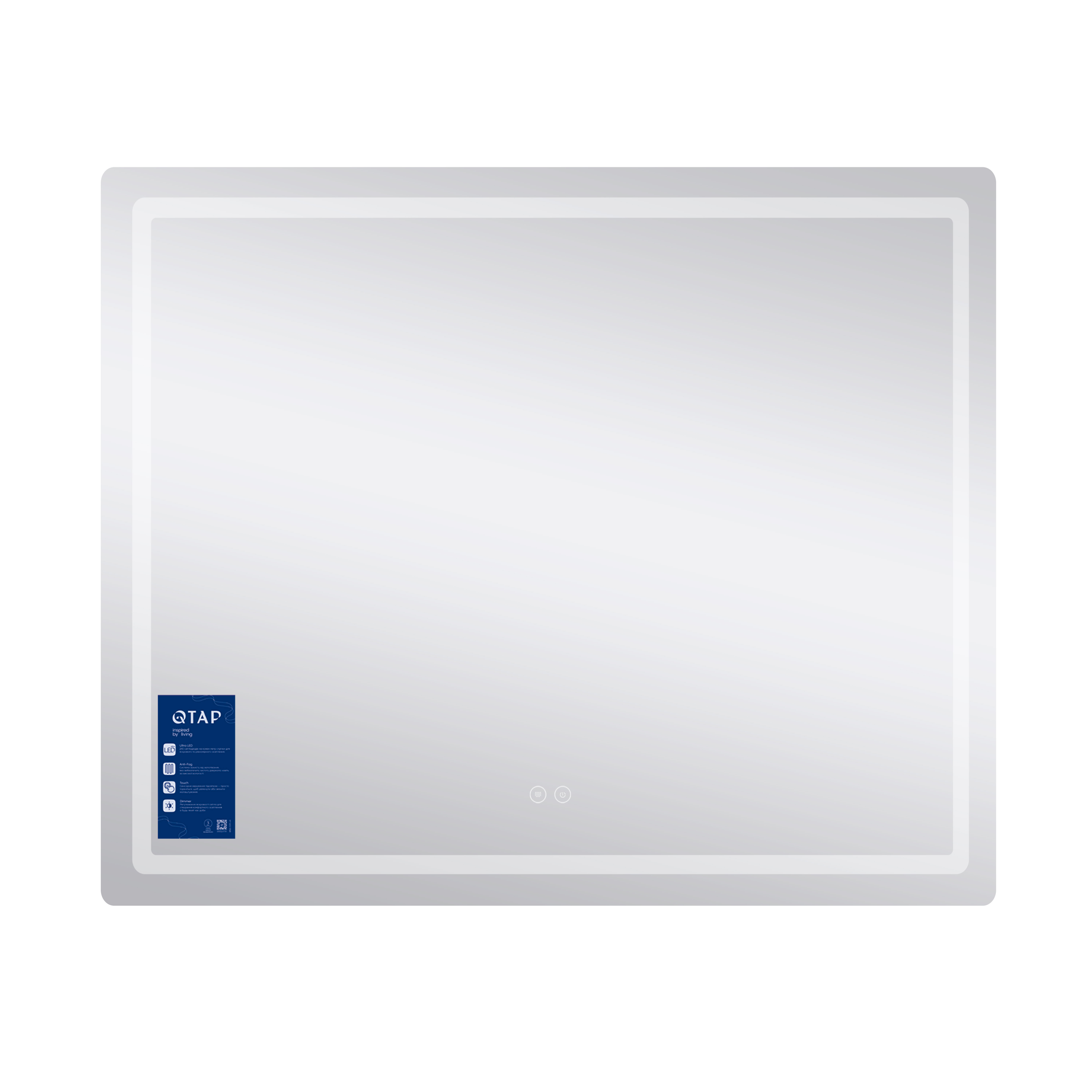 Дзеркало Qtap Mideya (MI2) 900х700 з LED-підсвічуванням Touch, з антизапотіванням, з димером, рег. яскравості QT2078NCF9070 — фото3
