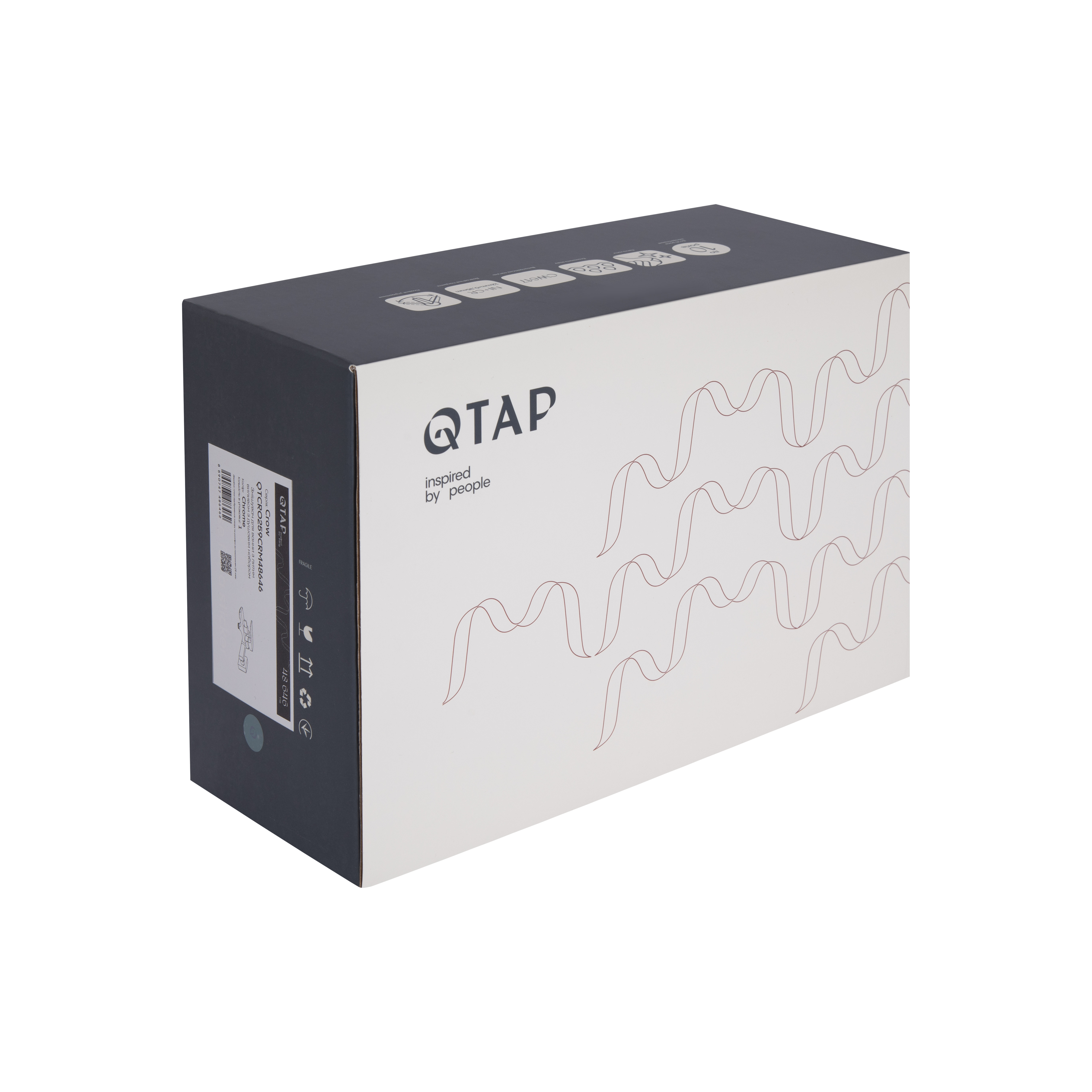 Змішувач для ванни Qtap Crow з душовим гарнітуром QTCRO259CRM48646 Chrome — фото8