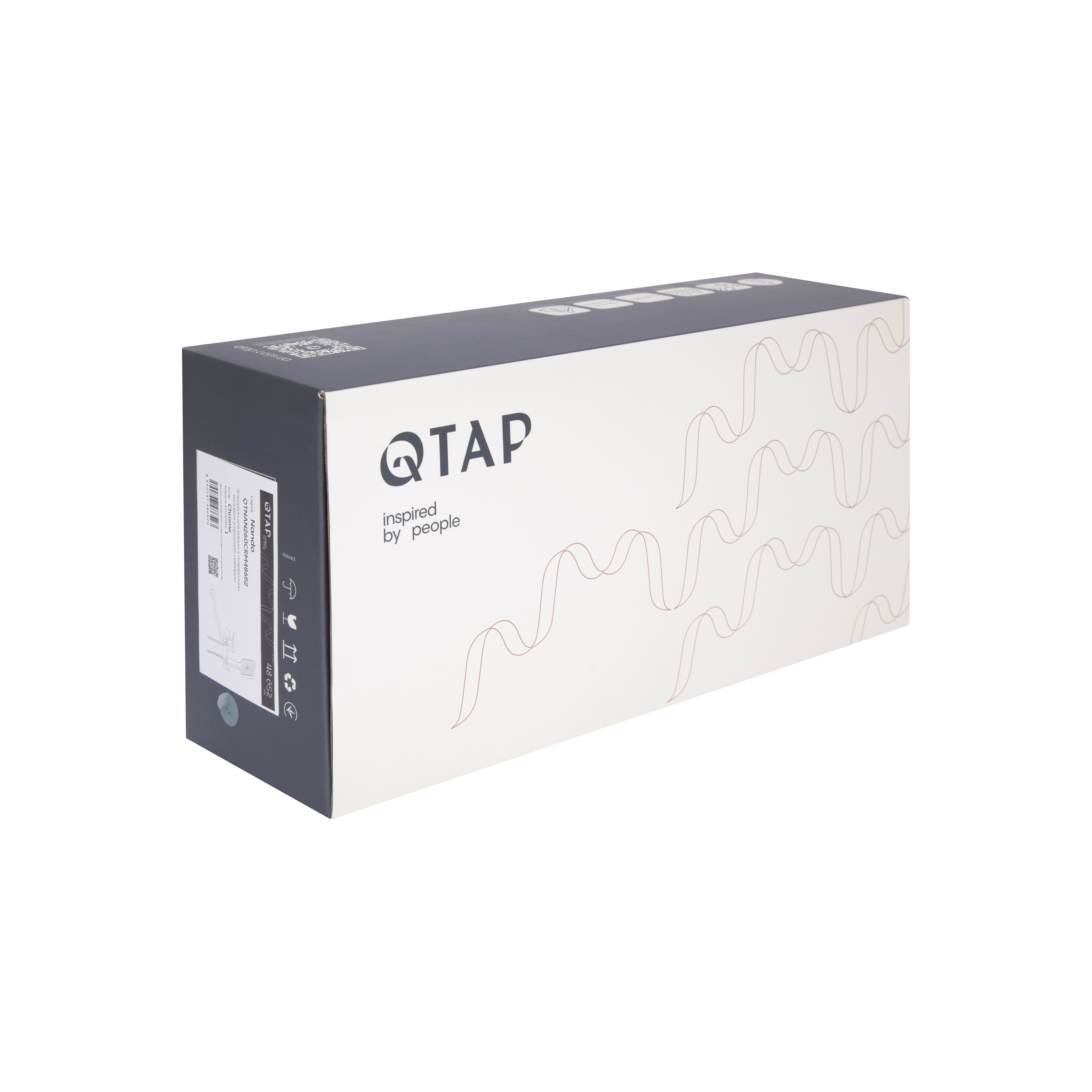 Змішувач для ванни Qtap Nando з довгим поворотним виливом та душовим гарнітуром QTNAN260CRM48652 Chrome — фото8