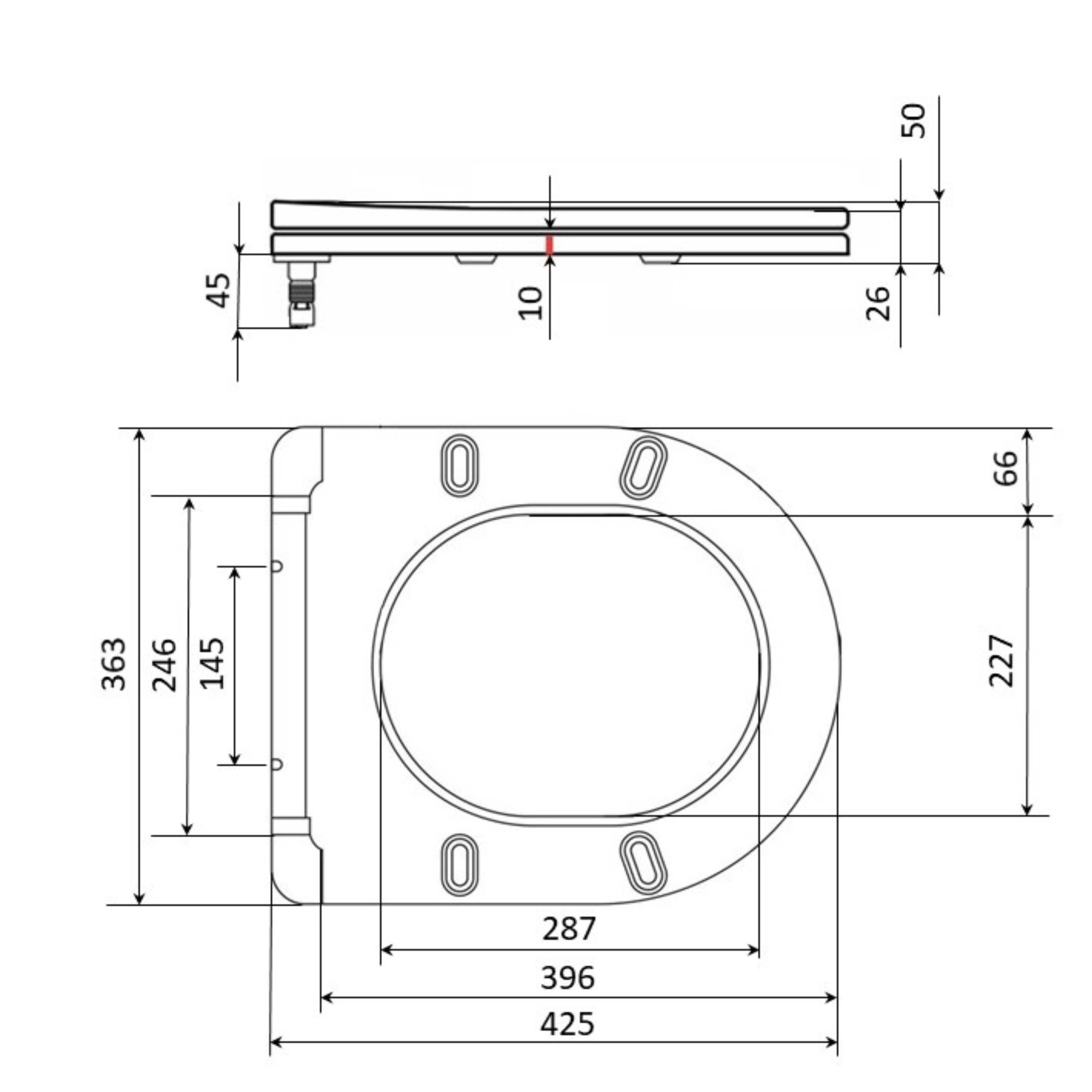 Сидіння для унітаза Qtap (Robin 490) 425x363x50 мм, Matt Black, з мікроліфтом Slim Duroplast, Quick Release QTSC179MB48676 — фото2