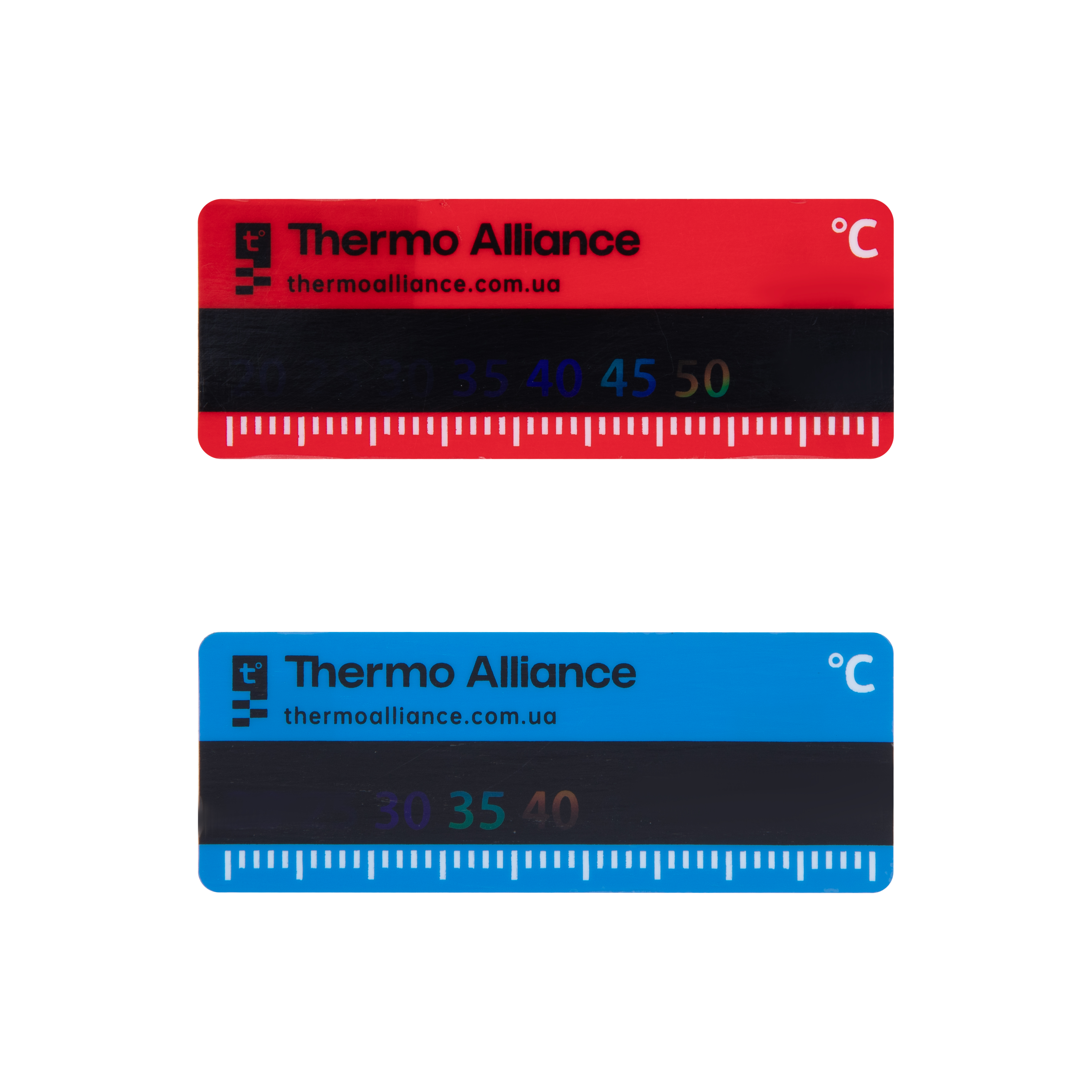 Комплект наклейок з термометром Standart для колектора (червона+синя) TAS342RB Thermo Alliance