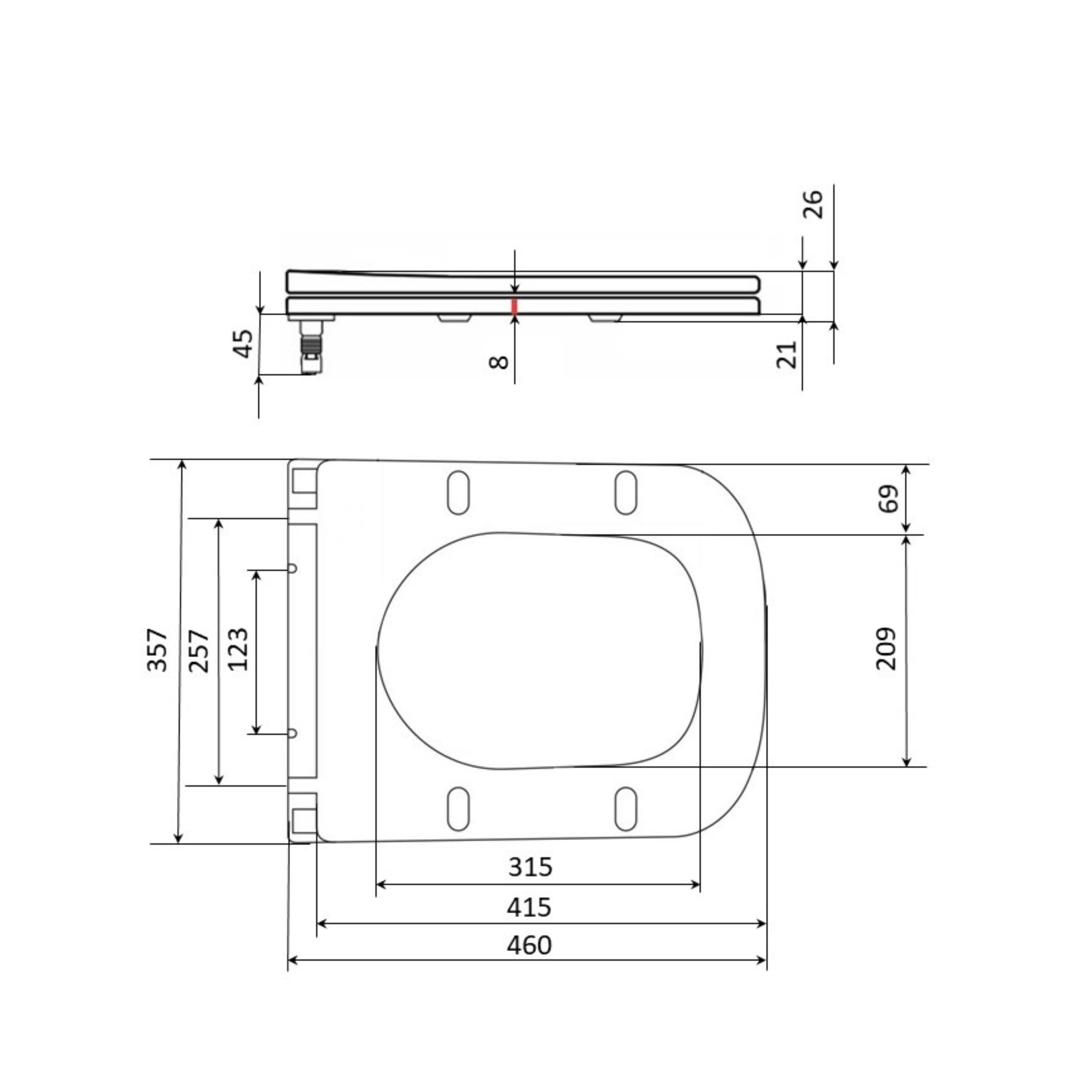Qtap Сидіння для унітаза (Crow 640) 460x350x47 мм, White, з мікроліфтом, Slim Duroplast, Quick Release QTSC179W48700 — фото2