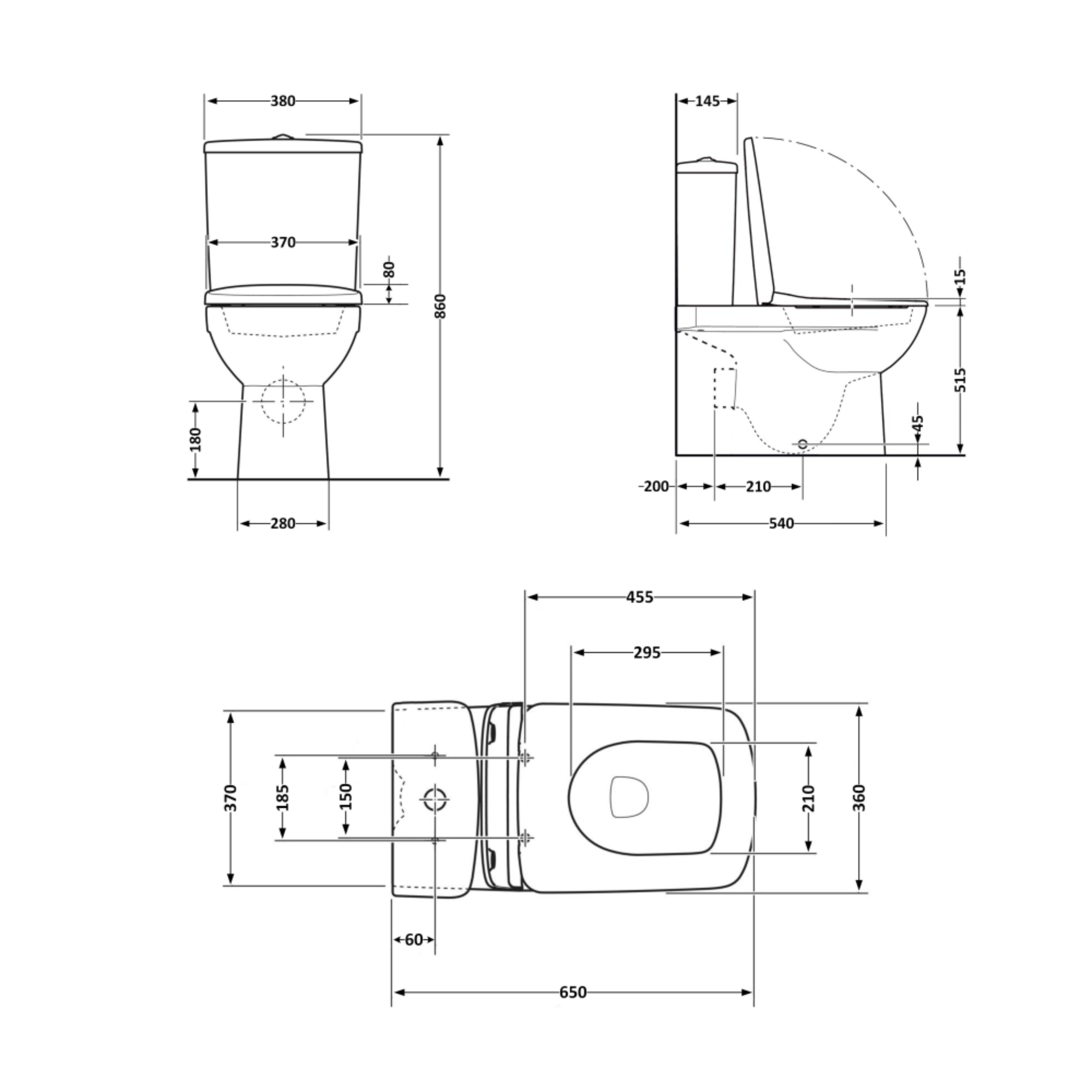 Унітаз підлоговий Qtap Crow Eco безобідковий з сідінням Soft-close QTCRO27W48750 — фото2