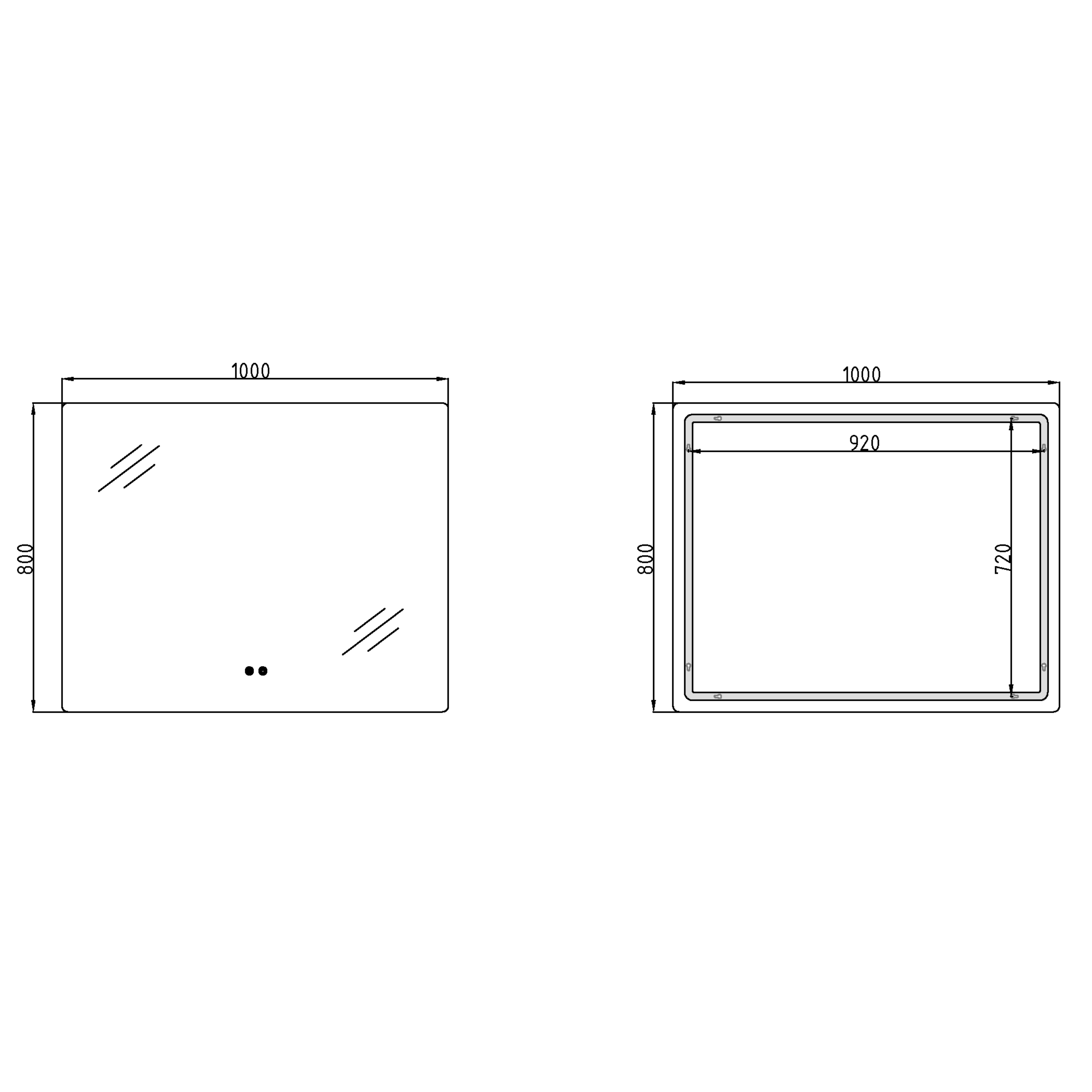 Дзеркало Qtap Taurus (TA2) 1000×800 мм з LED-підсвічуванням Touch, з антизапотіванням, з димером, рег. темп. кольору (3000-6500K) QTTAU100080048957 — фото2