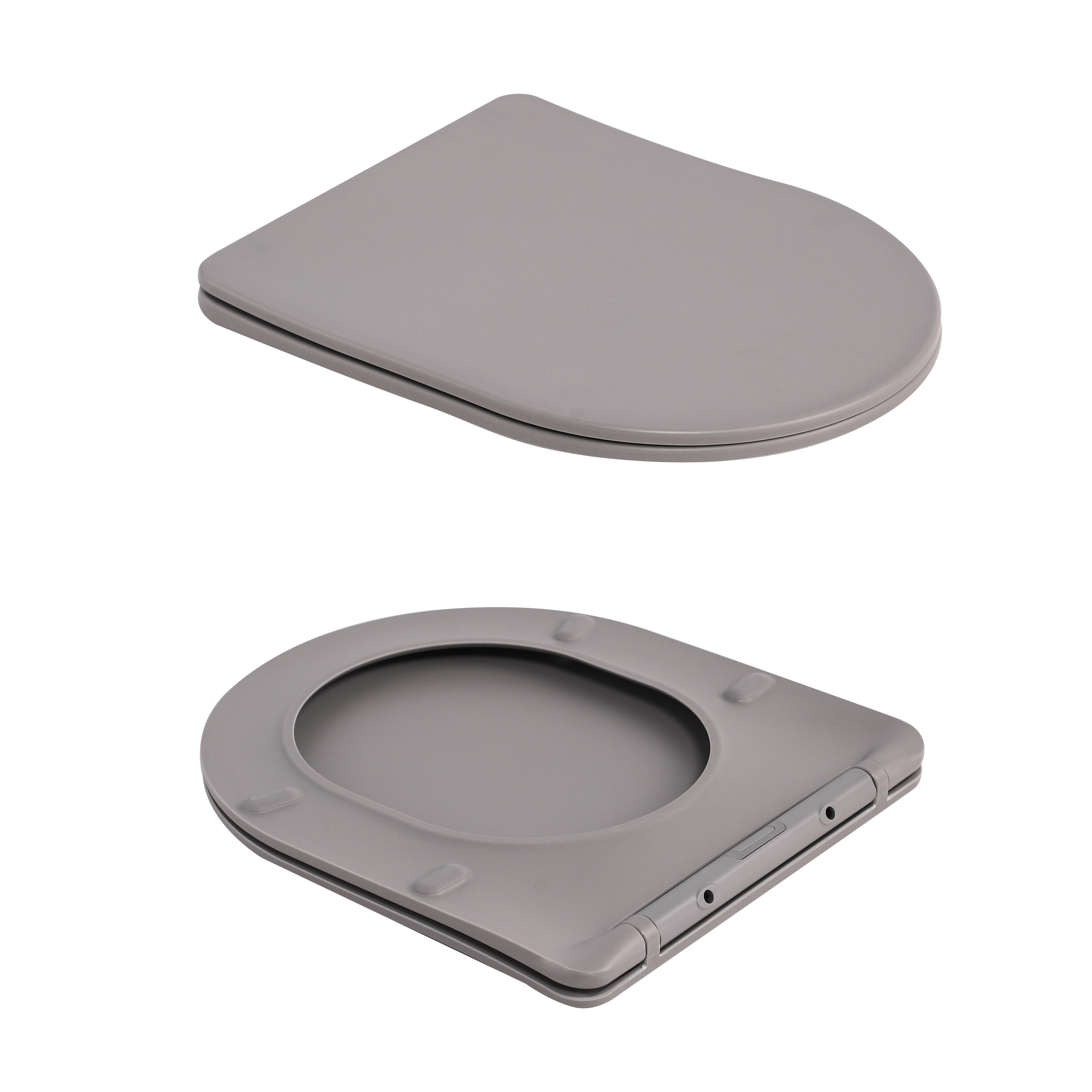 Унітаз підвісний Qtap Robin Ultra Quiet 520×365×340 мм, Stone grey, з сидінням Slim Duroplast / Soft-close / Quick Release QTROB26SG48996 — фото8
