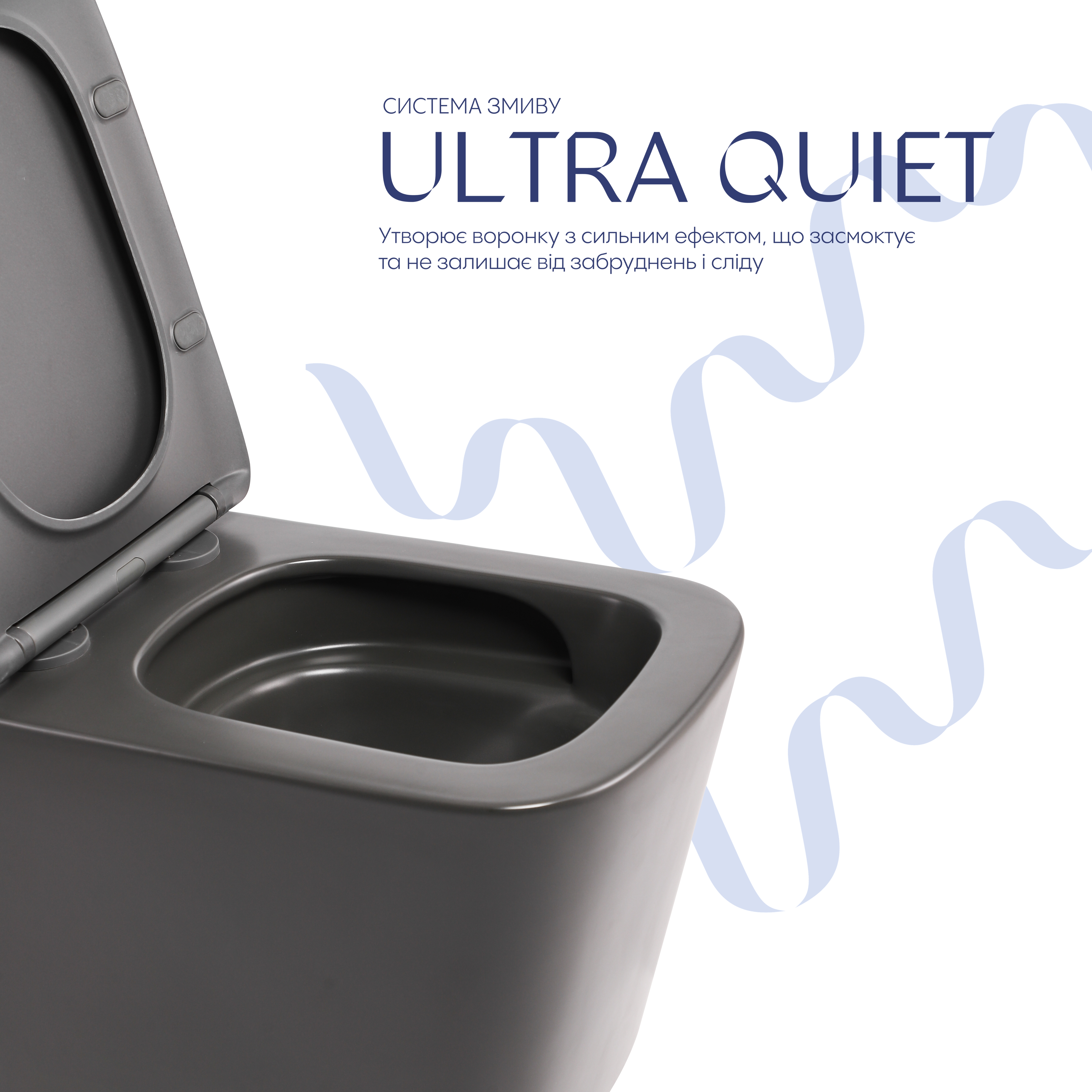 Унітаз підвісний Qtap Tern Ultra Quiet 520×345×325 мм, Anthracite, з сидінням Slim Duroplast / Soft-close / Quick Release QTTER26AN48999 — фото5