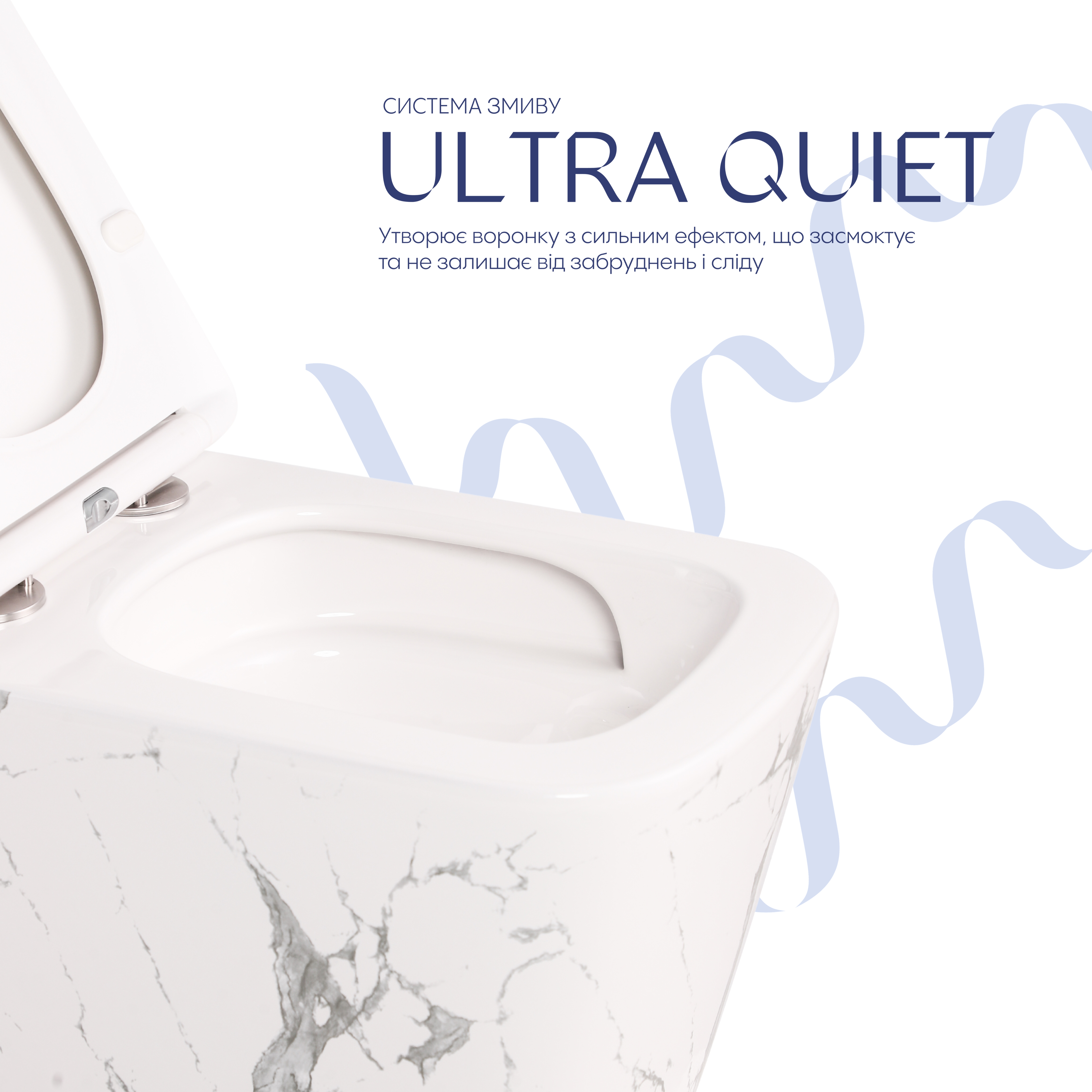 Унітаз підвісний Qtap Tern Ultra Quiet 520×345×325 мм, Marble, з сидінням Slim Duroplast / Soft-close / Quick Release QTTER26MR49002 — фото5