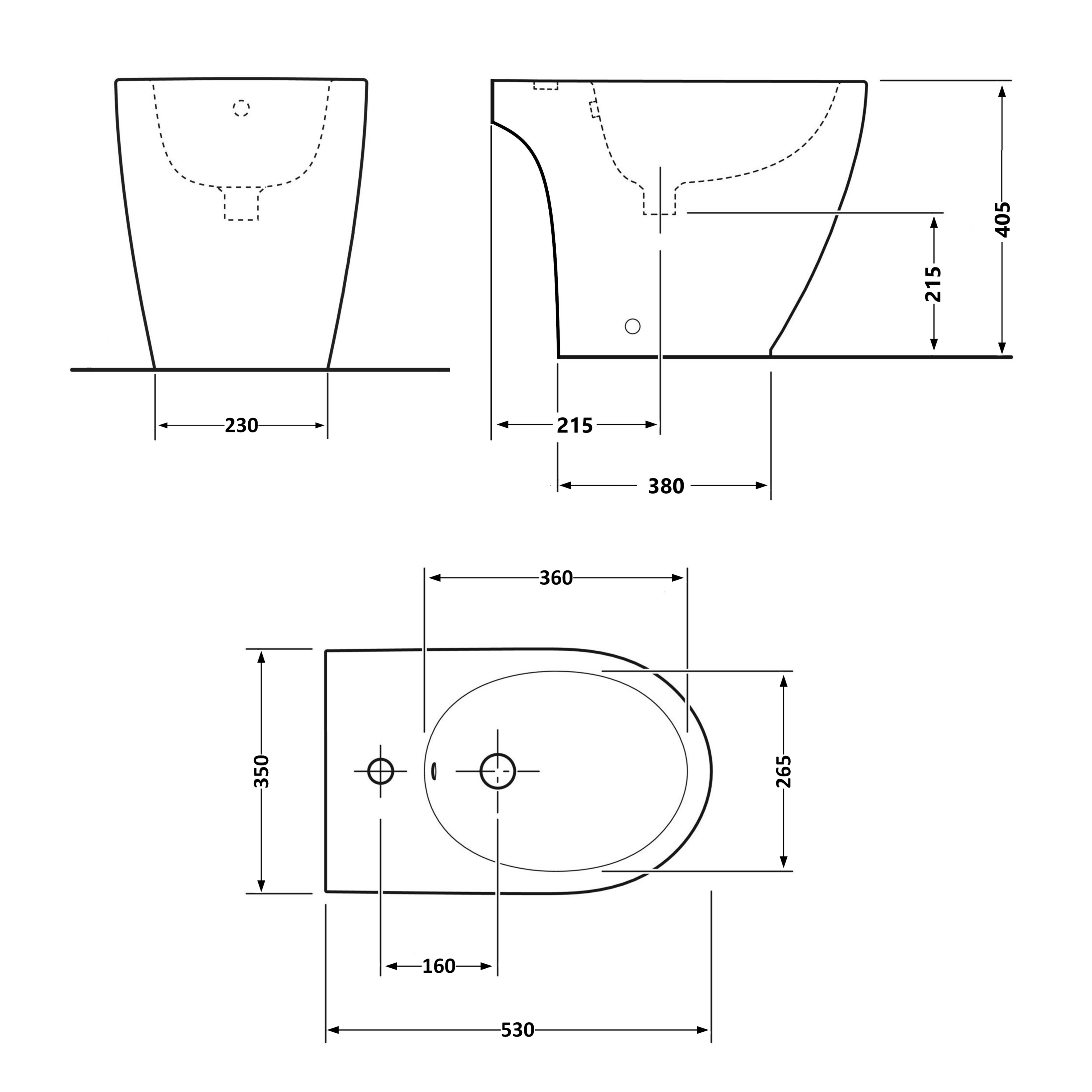 Біде підлогове Qtap Presto Quadro 540×340×400 мм, White QTPRE29W49124 — фото2