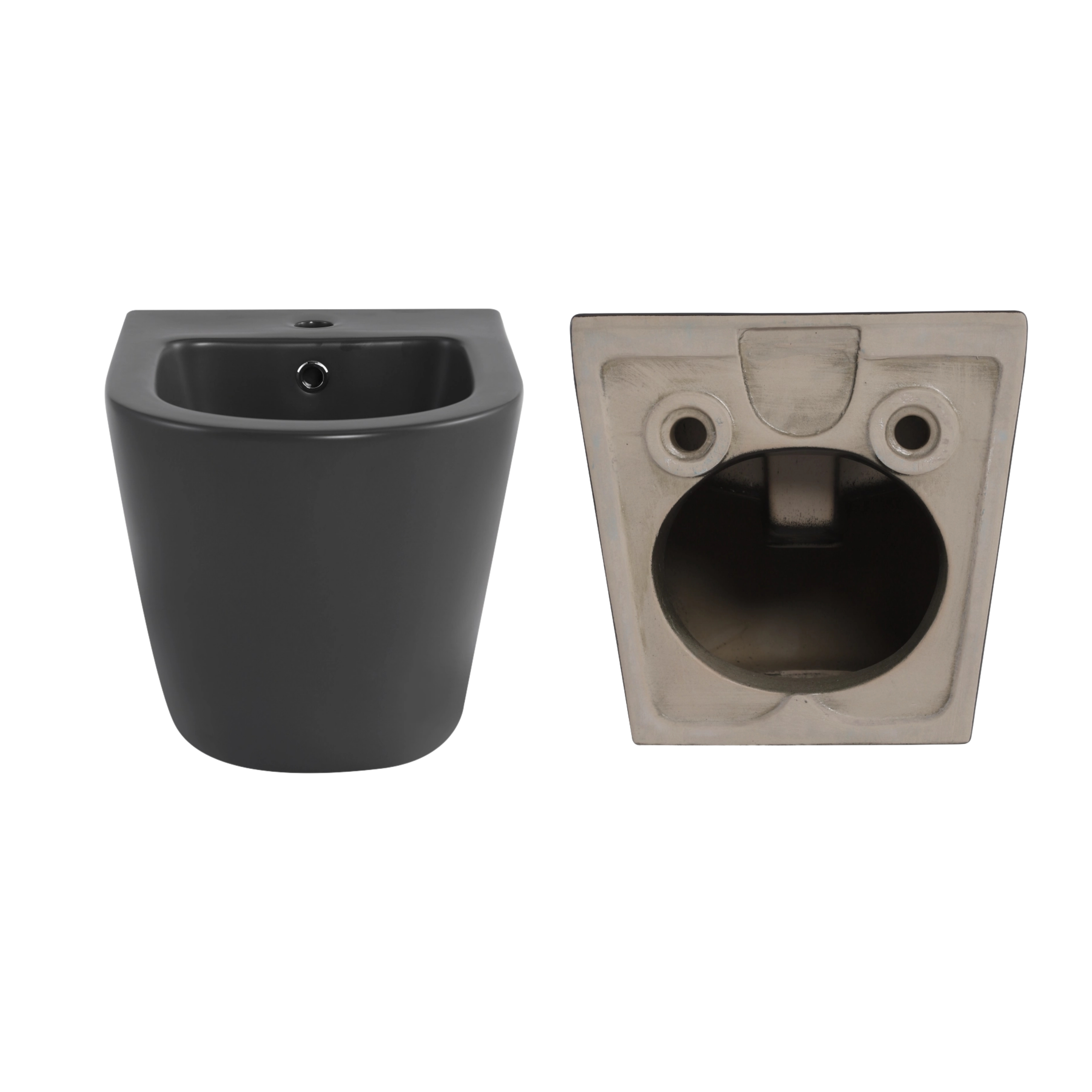 Комплект Qtap Robin Anthracite 3 в 1: підвісний унітаз Ultra Quiet + біде підвісне + раковина накладна QTROBAN49157 — фото8