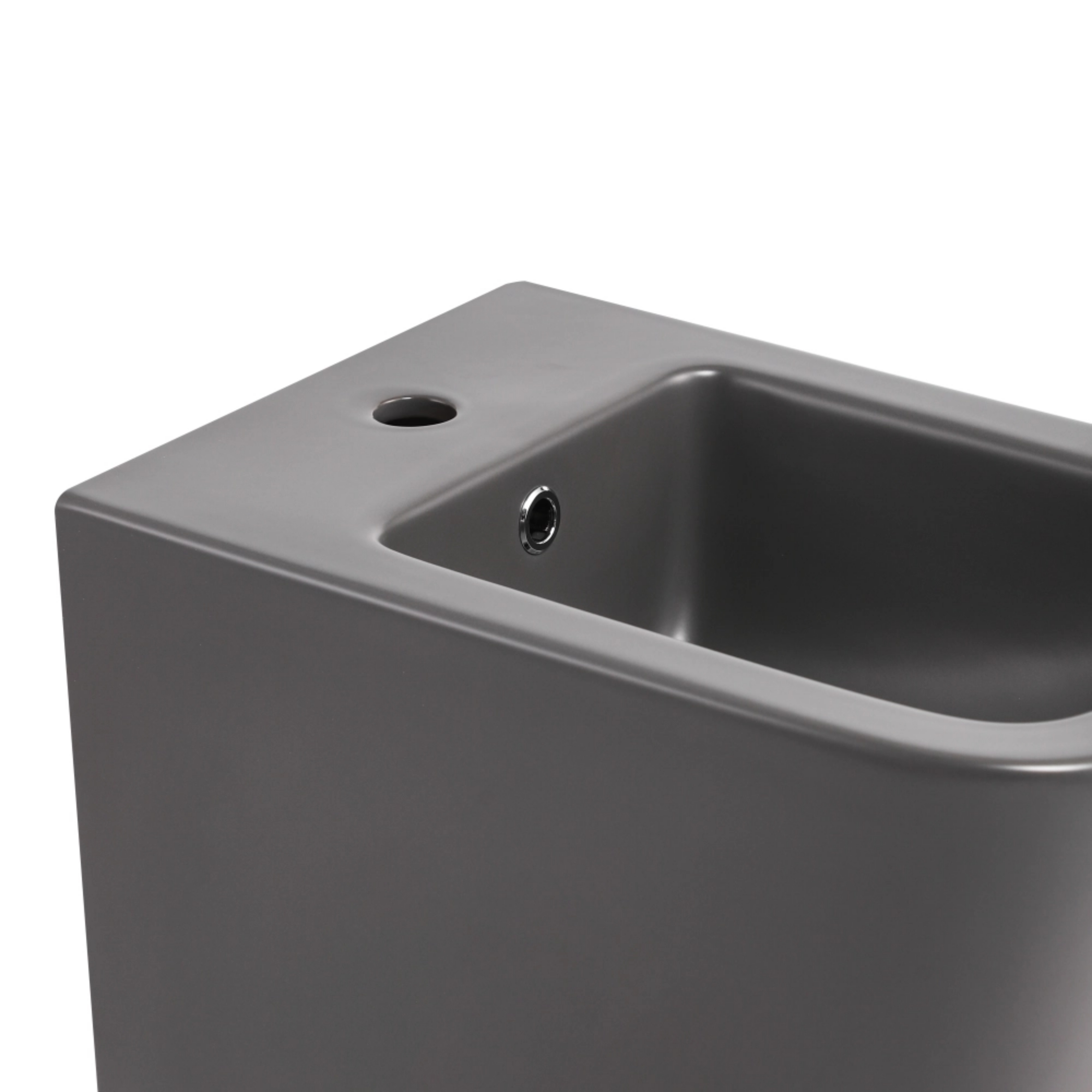 Комплект Qtap Tern Anthracite 3 в 1: підвісний унітаз Ultra Quiet + біде підвісне + раковина накладна QTROBAN49157 — фото7