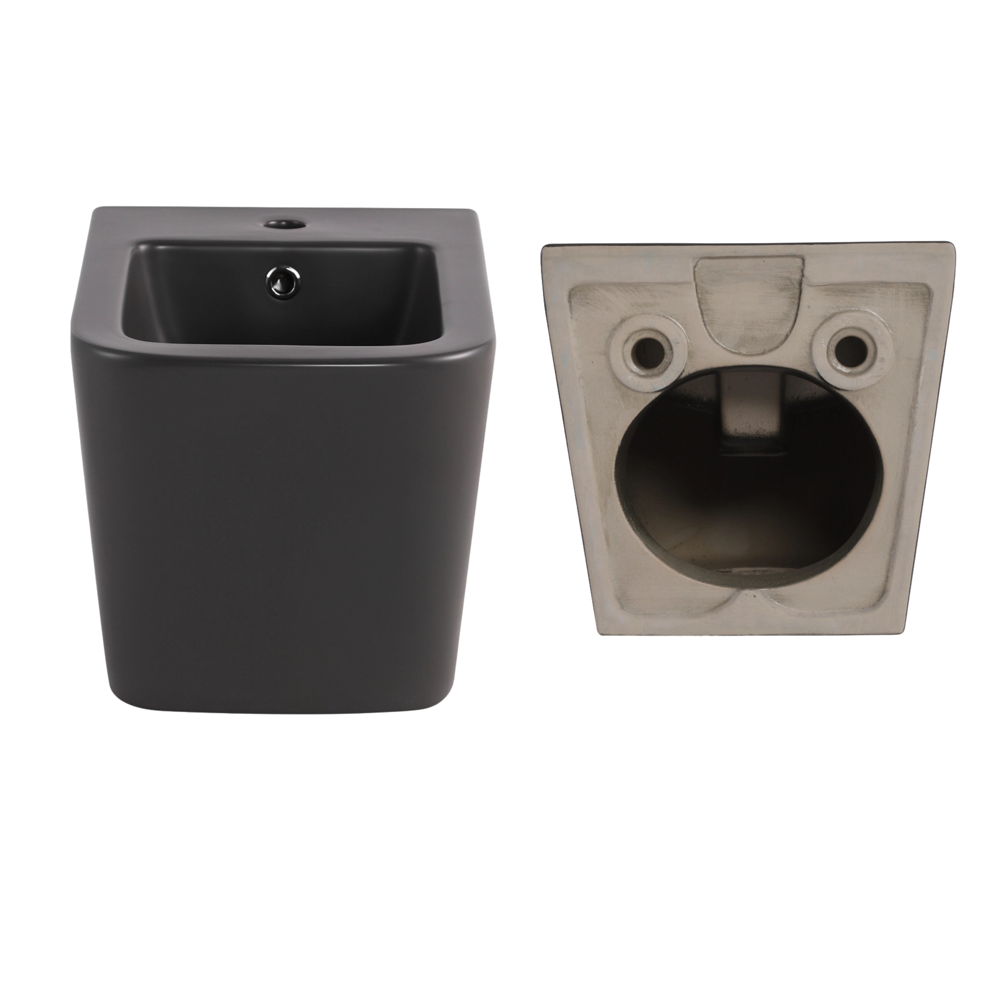 Комплект Qtap Tern Anthracite 3 в 1: підвісний унітаз Ultra Quiet + біде підвісне + раковина накладна QTROBAN49157 — фото8