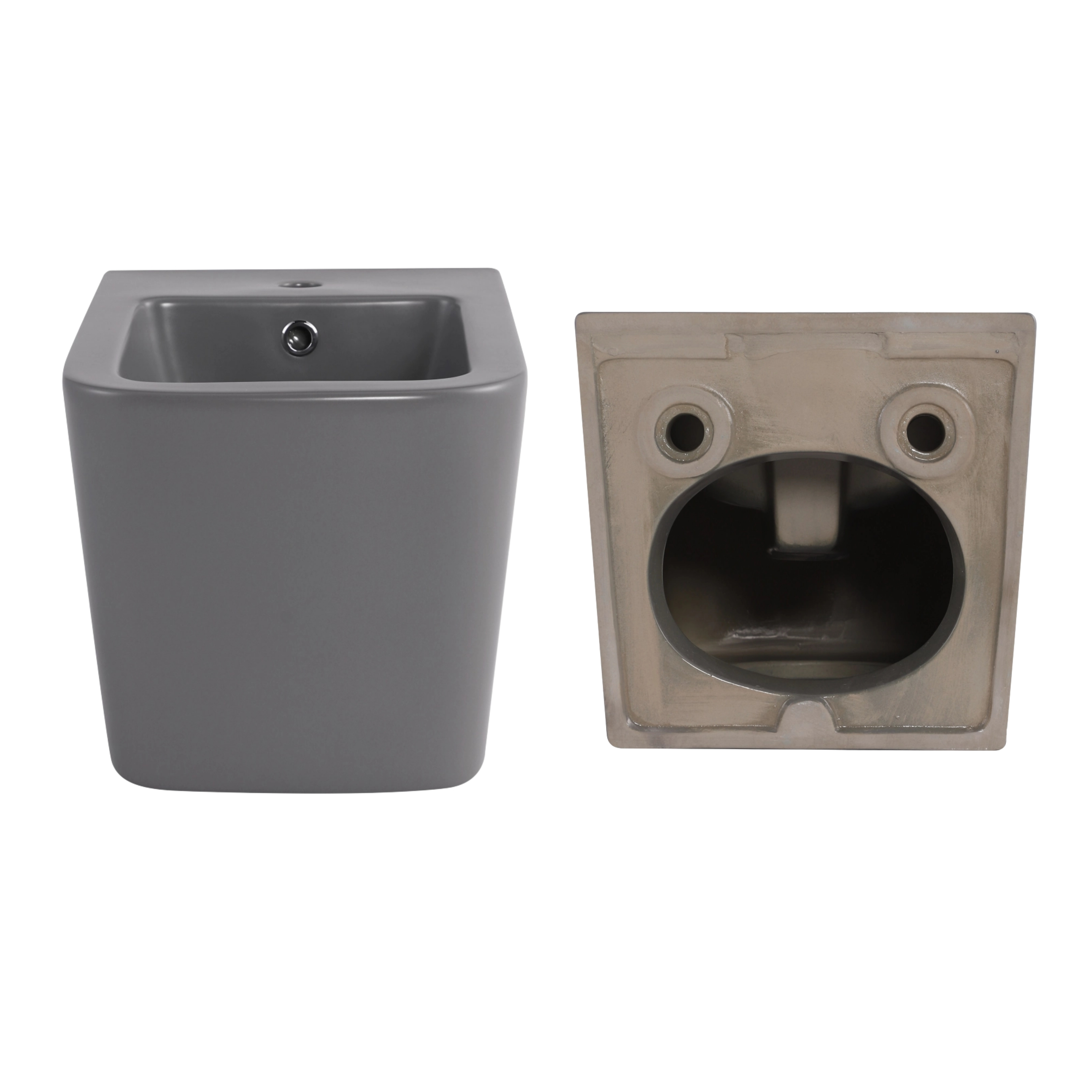Комплект Qtap Tern Stone grey 3 в 1: підвісний унітаз Ultra Quiet + біде підвісне + раковина накладна QTTERSG49162 — фото8