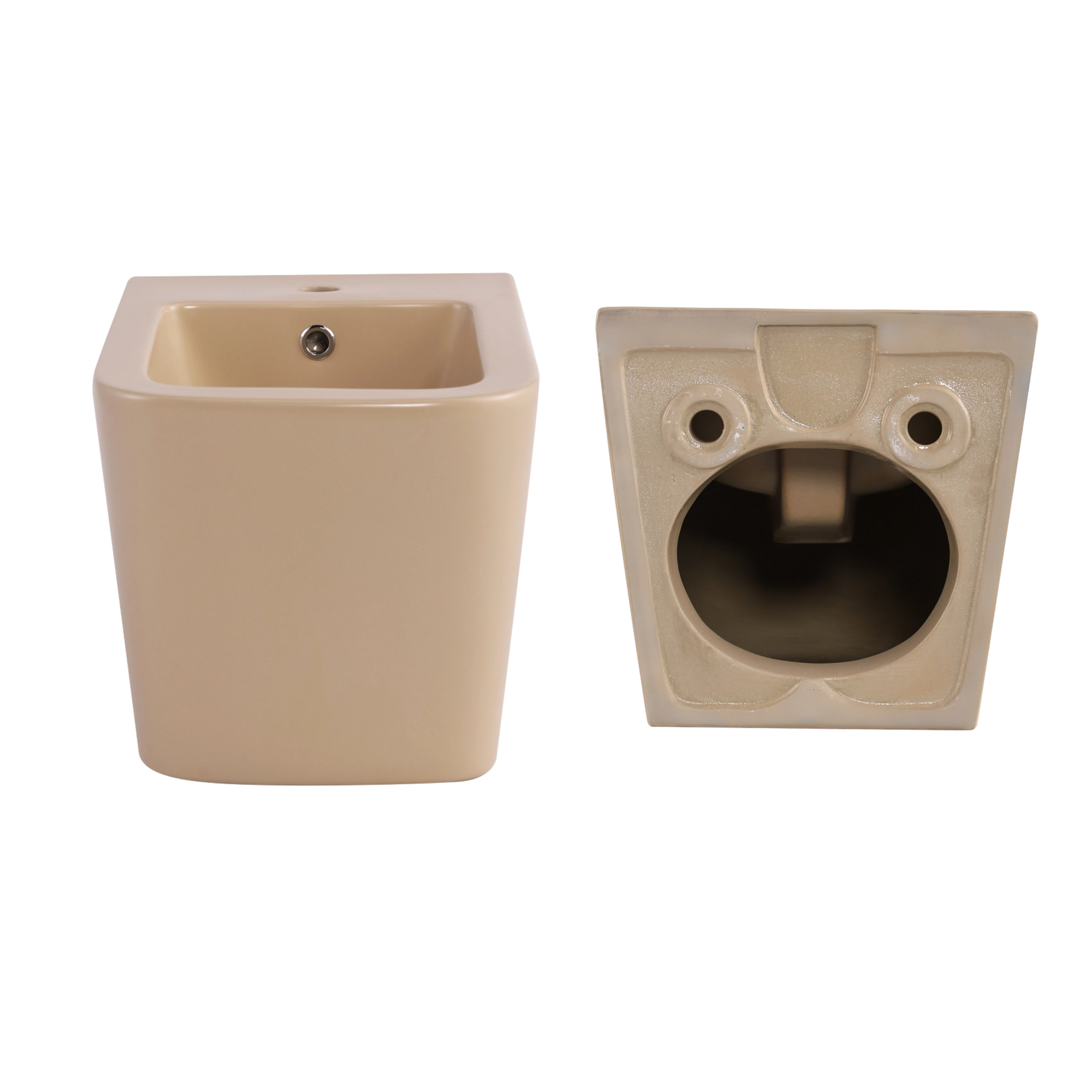 Комплект Qtap Tern Beige 3 в 1: підвісний унітаз Ultra Quiet + біде підвісне + раковина накладна QTTERSB49163 — фото8