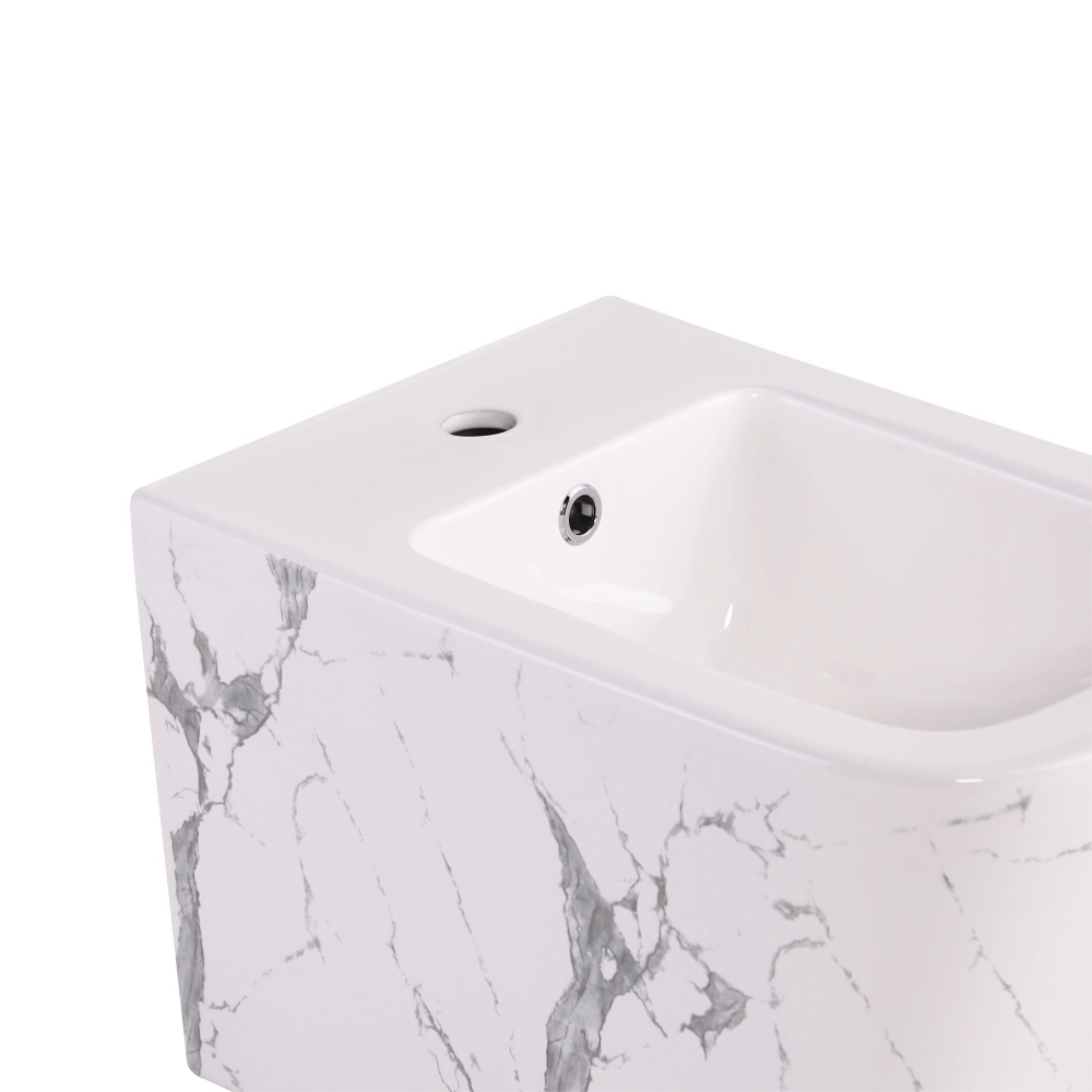 Комплект Qtap Tern Marble 3 в 1: підвісний унітаз Ultra Quiet + біде підвісне + раковина накладна QTTERMR49164 — фото7