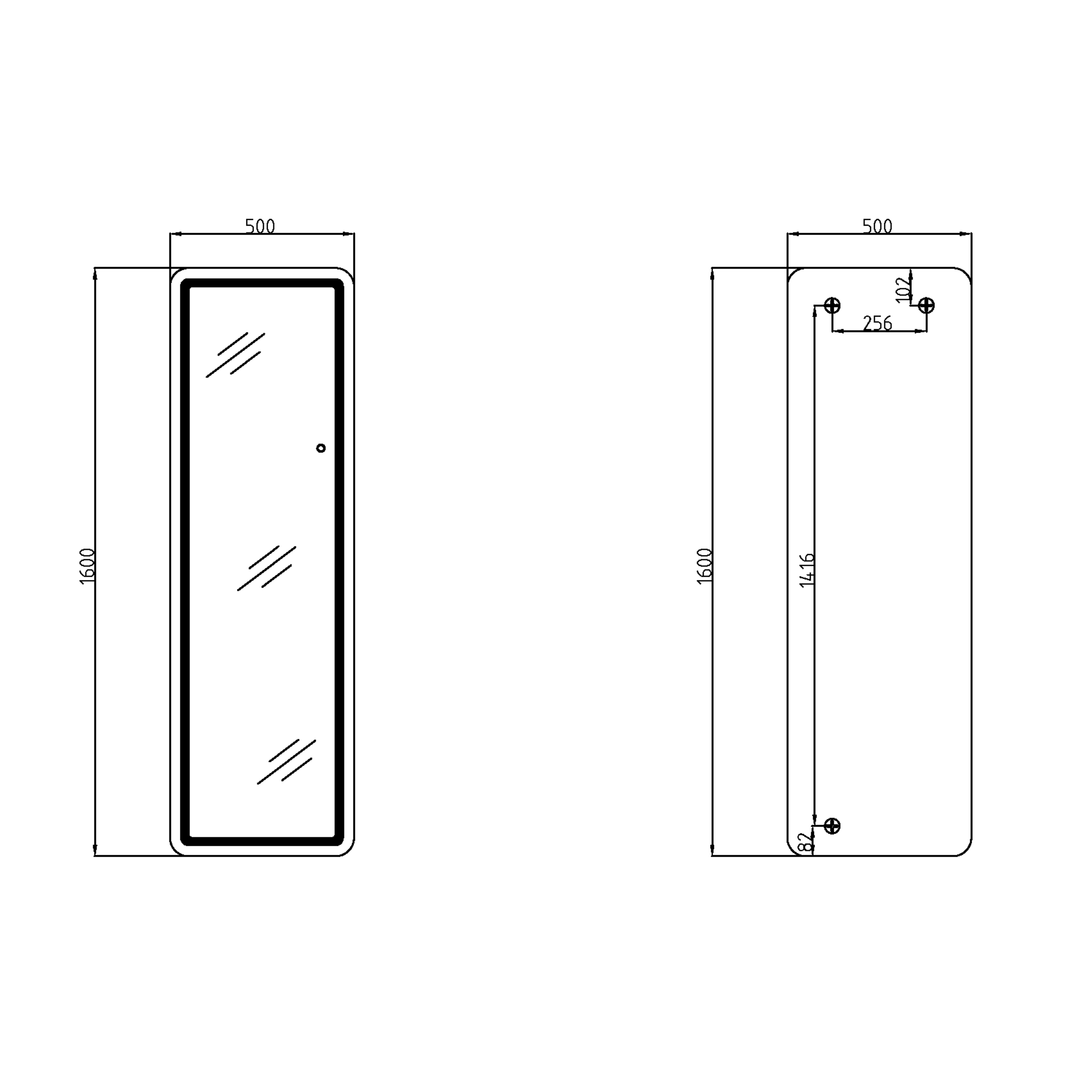 Дзеркало Qtap Gemini 500х1600 з LED-підсвічуванням Touch, з димером, QTGE50160049284 — фото2
