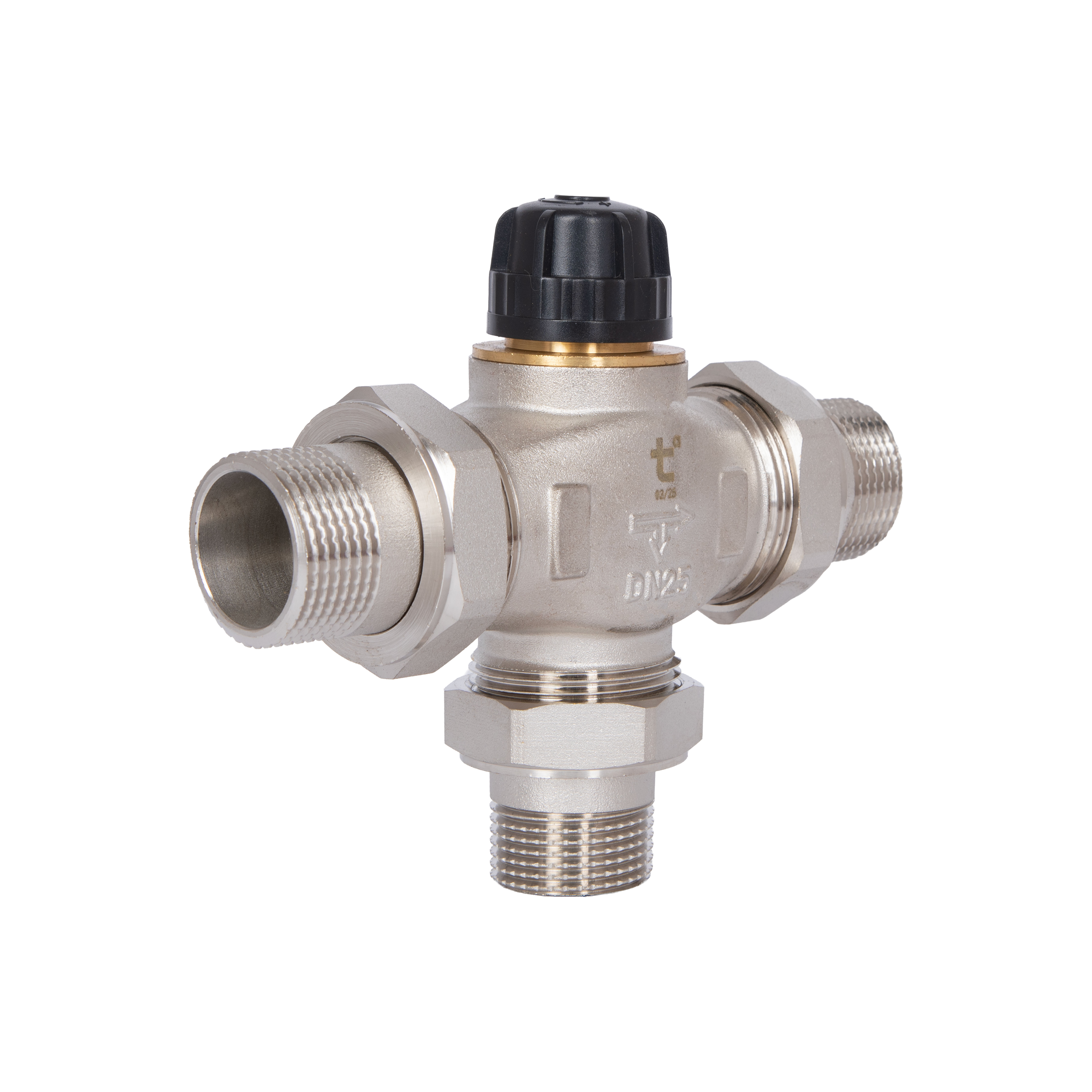 Кран триходовий розподільний без термоголовки Thermo Alliance Forte (M30x1,5; 30-70°С) 1" (11/4") TAF362W2532