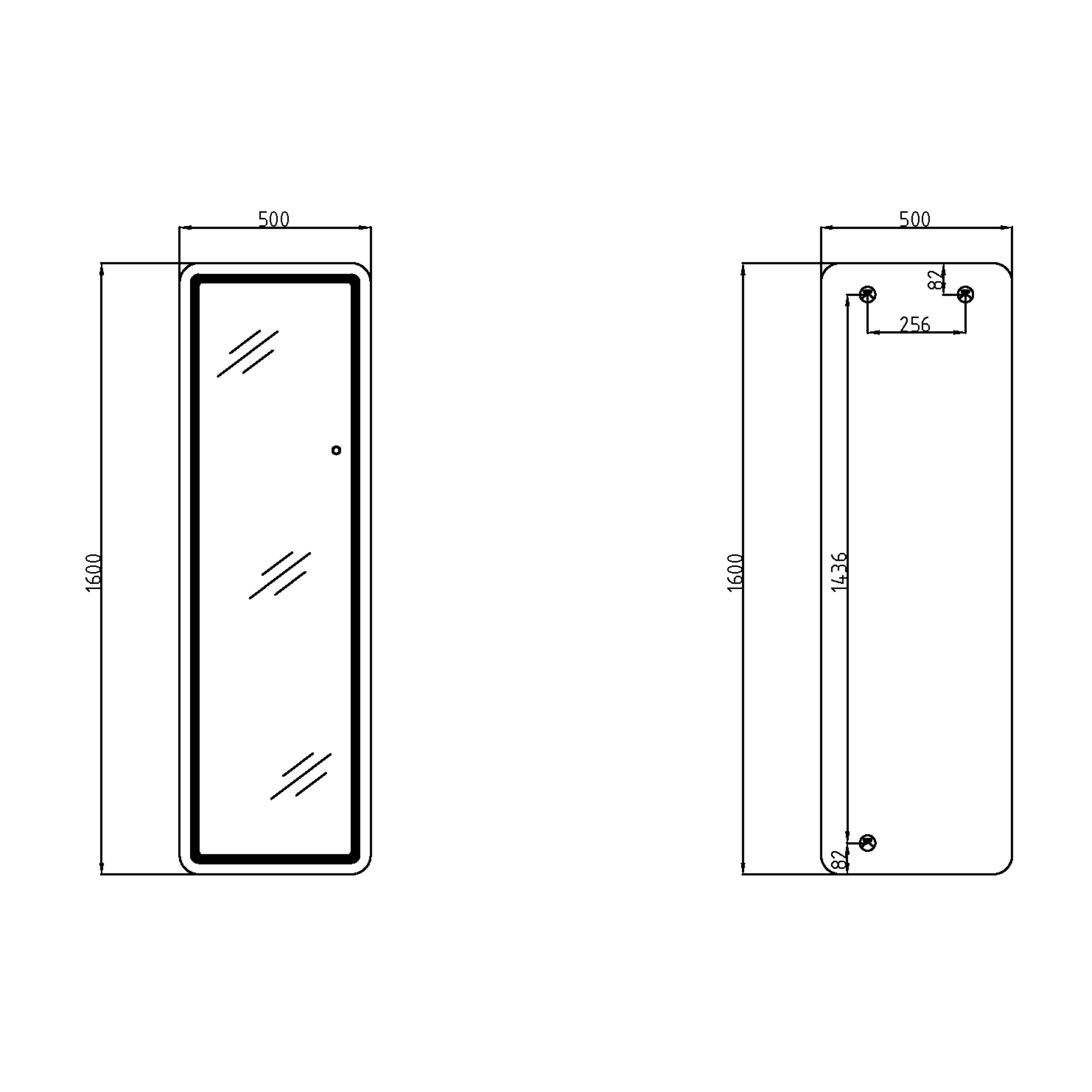 Дзеркало Qtap Gemini 500х1600 з LED-підсвічуванням Inside, з димером, QTGE50160049893 — фото2