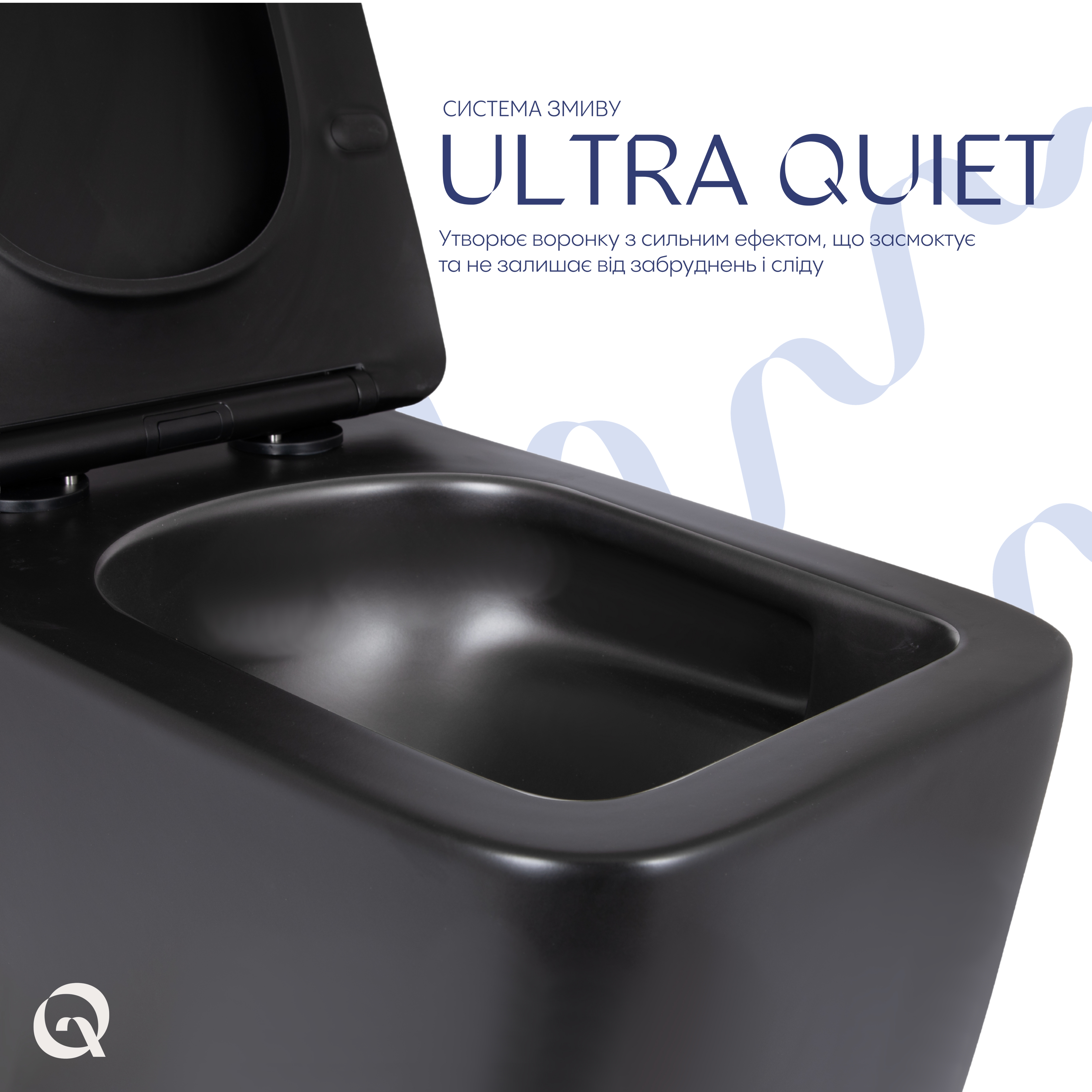 Унітаз підвісний Qtap Gemini Ultra Quiet 485×340×350 мм, Matt Black, з сидінням Slim Duroplast / Soft-close / Quick Release QTGEM28BLM50505 — фото5