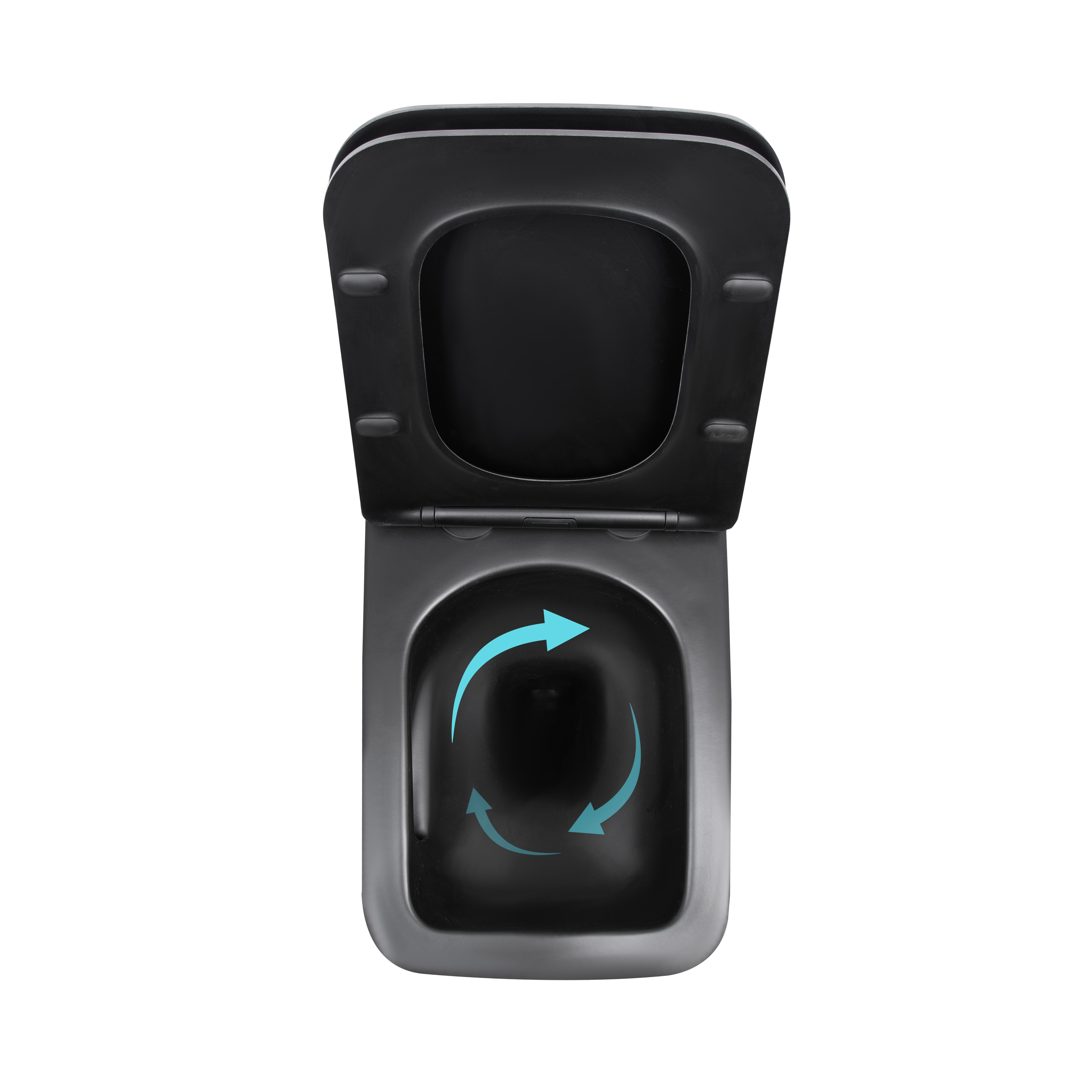 Унітаз підвісний Qtap Gemini Ultra Quiet 485×340×350 мм, Matt Black, з сидінням Slim Duroplast / Soft-close / Quick Release QTGEM28BLM50505 — фото6