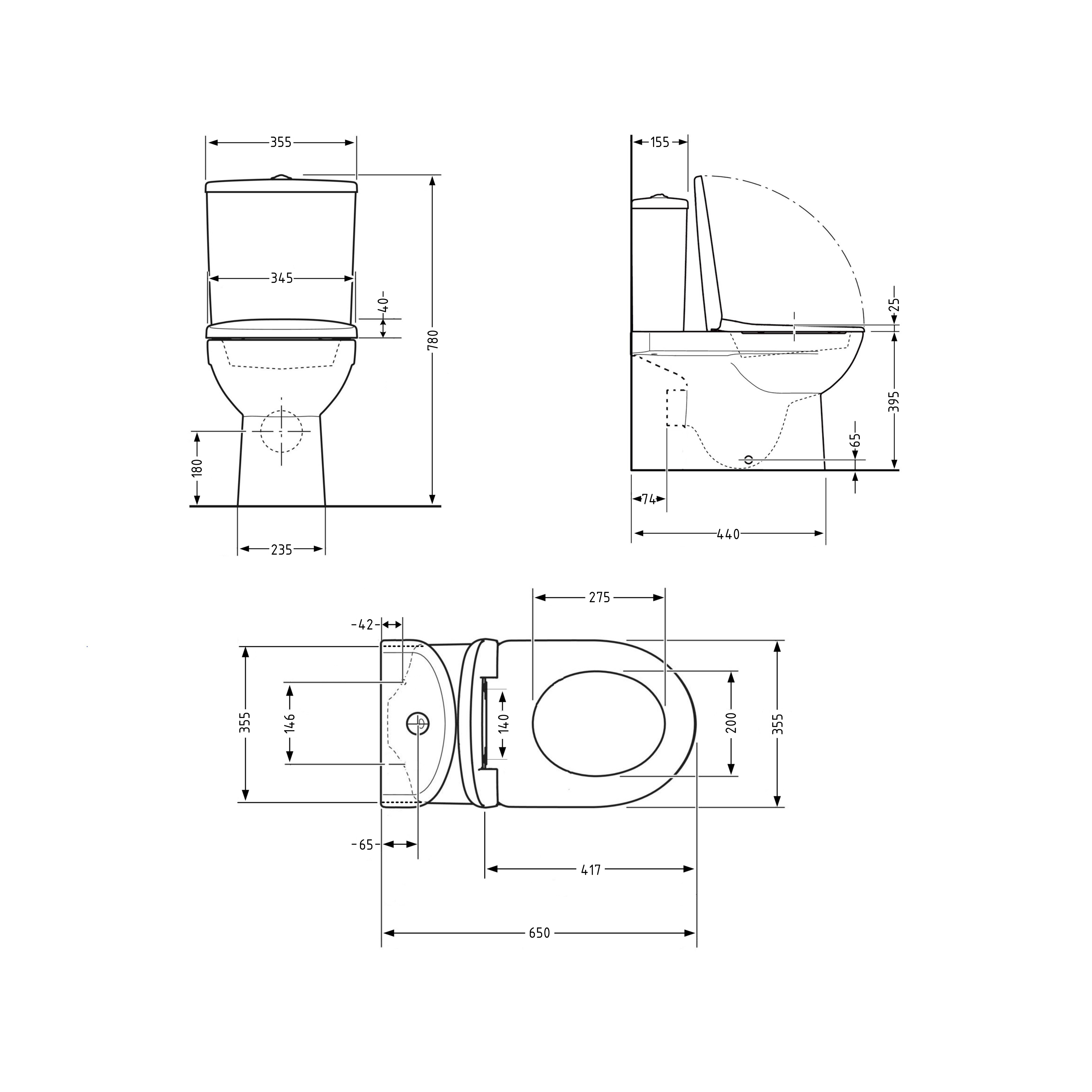 Унітаз підлоговий Qtap Presto безобідковий з сідінням Soft-close QTPRE27W51022, фото 2