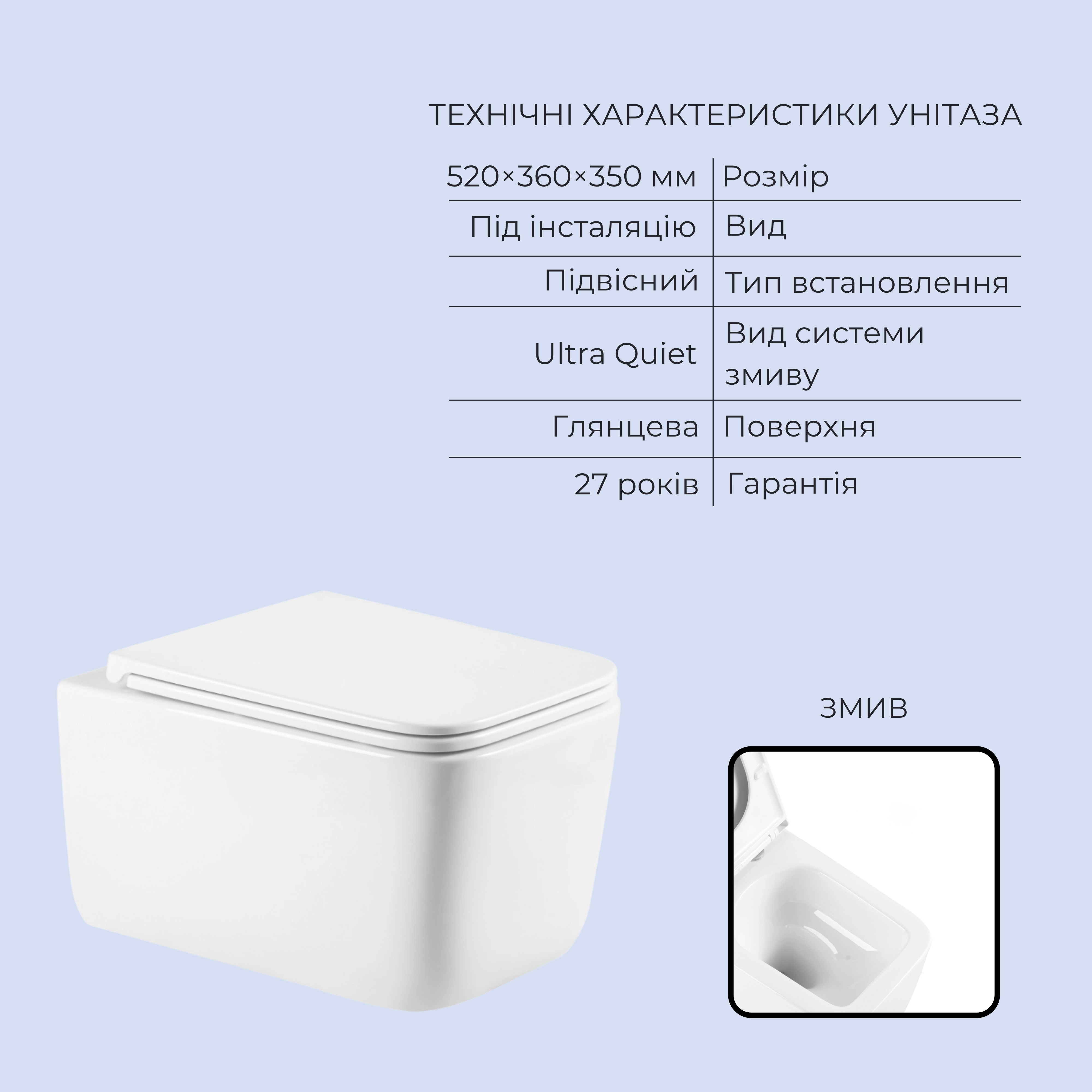 Готове рішення Qtap для ванної кімнати: підвісний унітаз Gemini Ultra Quiet 520x360x350 + комплект інсталяції Standard (кругла клавіша Black) — фото3