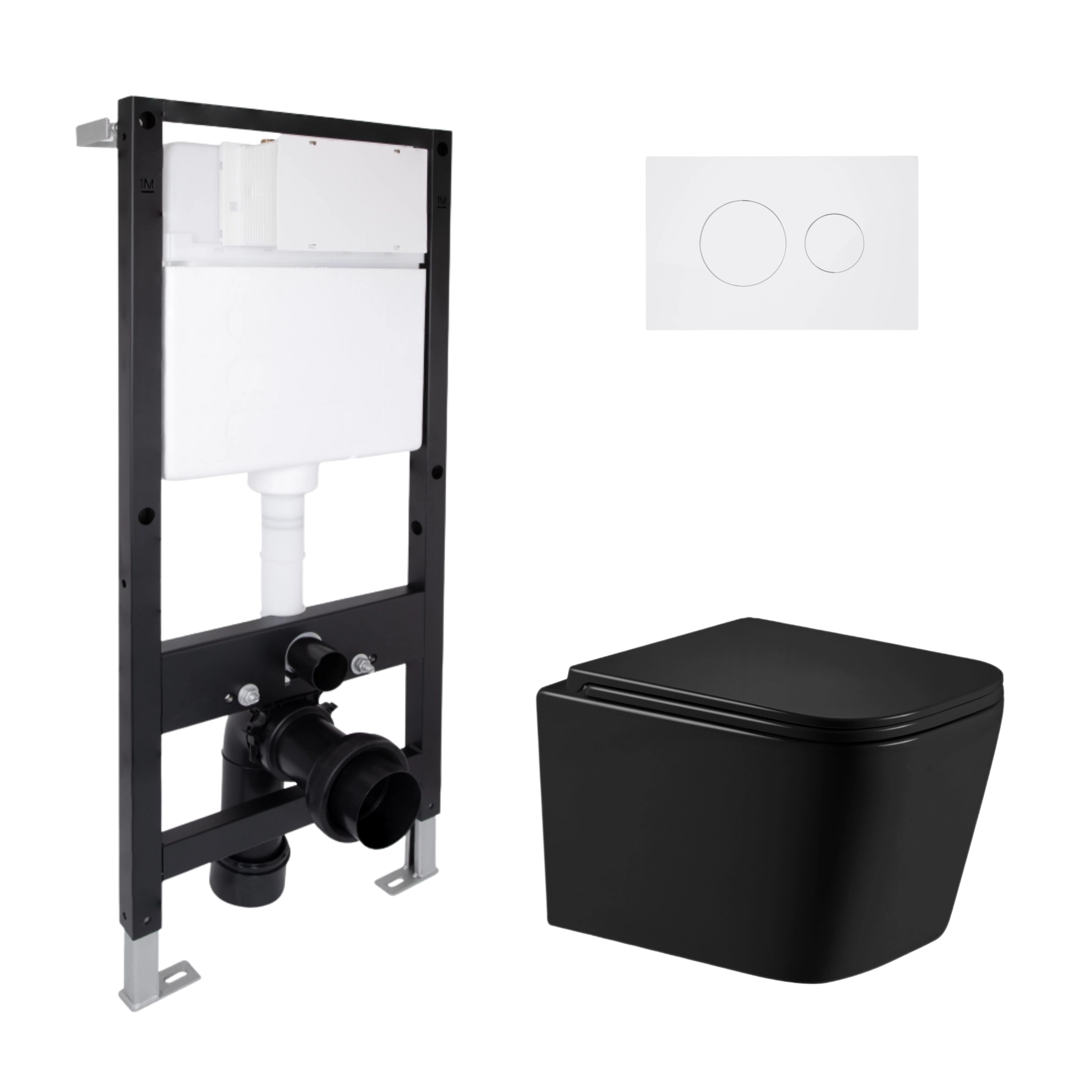 Готове рішення Qtap для ванної кімнати: підвісний унітаз Crow Ultra Quiet 485x340x290 + комплект інсталяції Standard (кругла клавіша White)